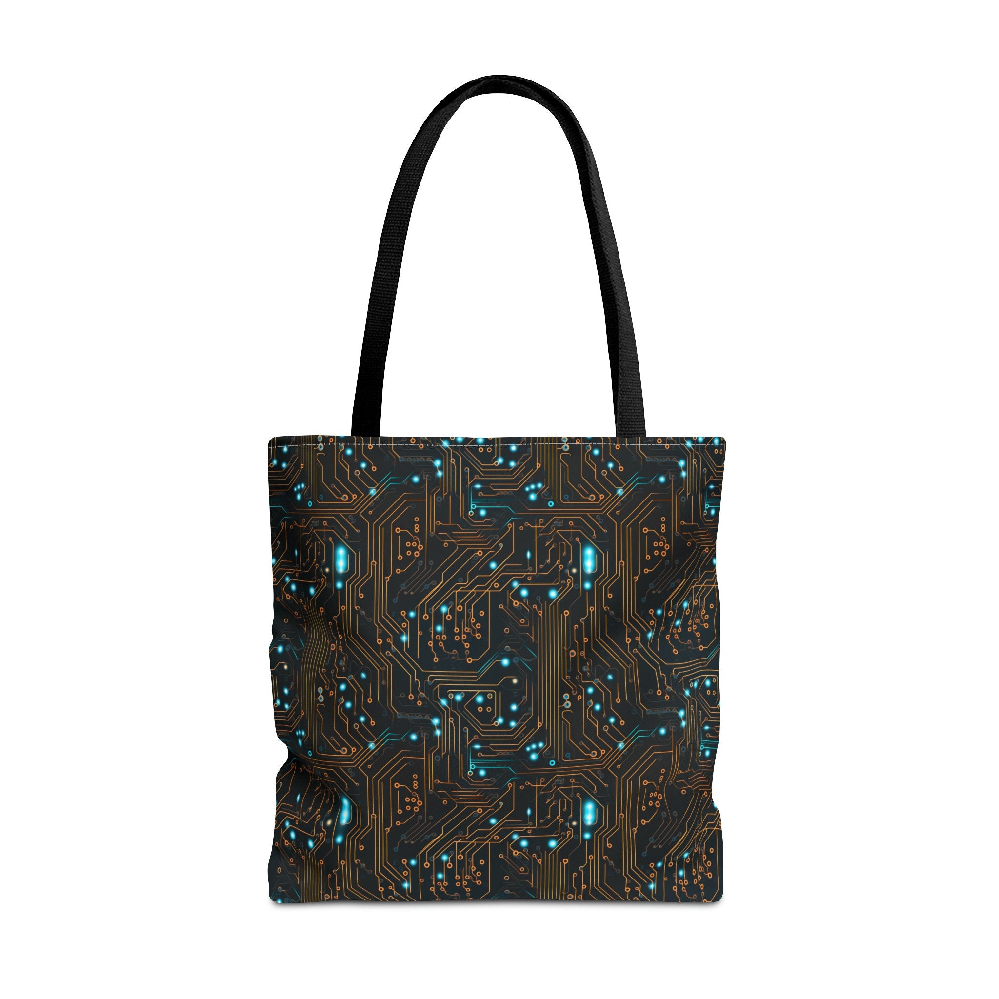 Unleash Your Inner Cyberpunk Golden Circuit Board AOP Tote Bag Tote Bag – Easygoing Wear · High-Quality Print