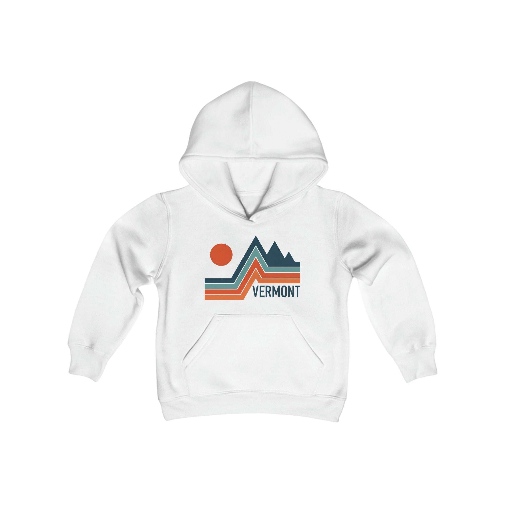 Vermont Youth Hoodie Retro Mountain Vermont Youth Sweatshirt Personalization Available Hoodie – Everyday Comfort · Trending Graphic Apparel