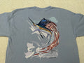Vintage 2000s Y2K 2005 Guy Harvey Blue Marlin Fish American Flag T Shirt M Graphic Tee – Warm & Stylish · Must-Have Style