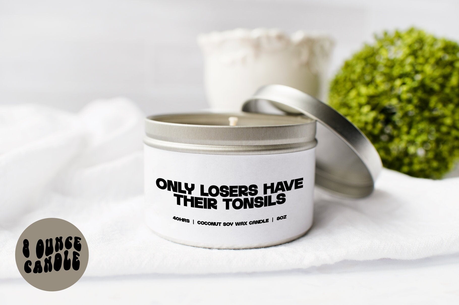 Tonsillectomy Tonsil Surgery Candle Gifts Tin Coconut Soy Wax Scented Aromatherapy Vanilla Coffee Home Office Decor Graphic Tee – Feel-Good Design · Must-Have Style