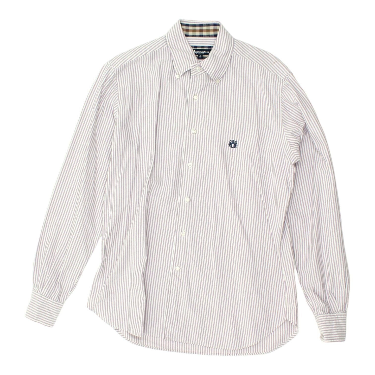 Aquascutum Mens White Pink Striped Button Down Collar Shirt Vintage Designer Graphic Tee – Everyday Comfort · Must-Have Style