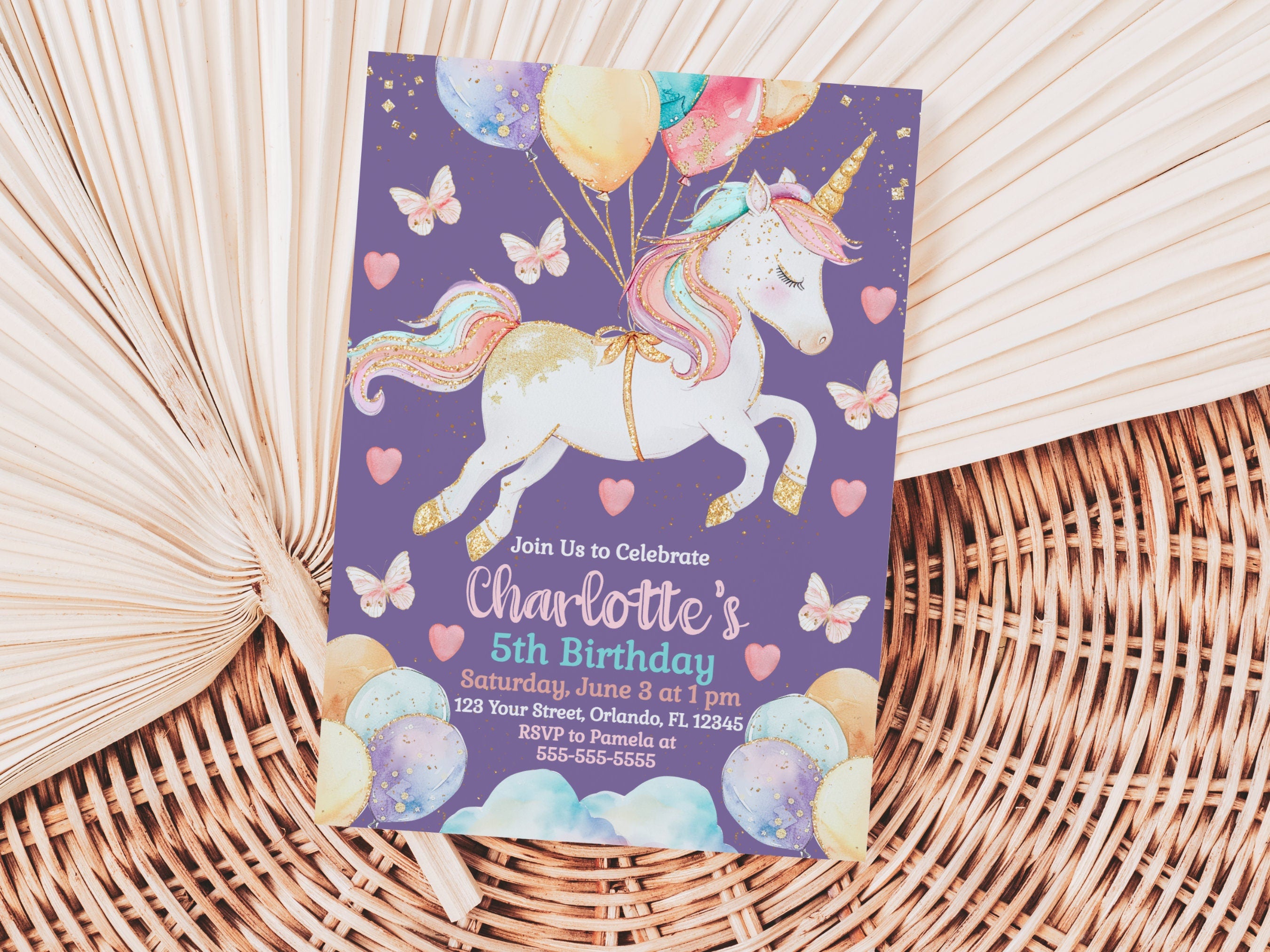 Unicorn 5th Birthday Invitation Magical Unicorn Printable Invitation 5th Birthday Party Unicorn Party Invite Editable Invitation Girl UNI9 Graphic Tee – Everyday Comfort · Top Pick For Any Outfit