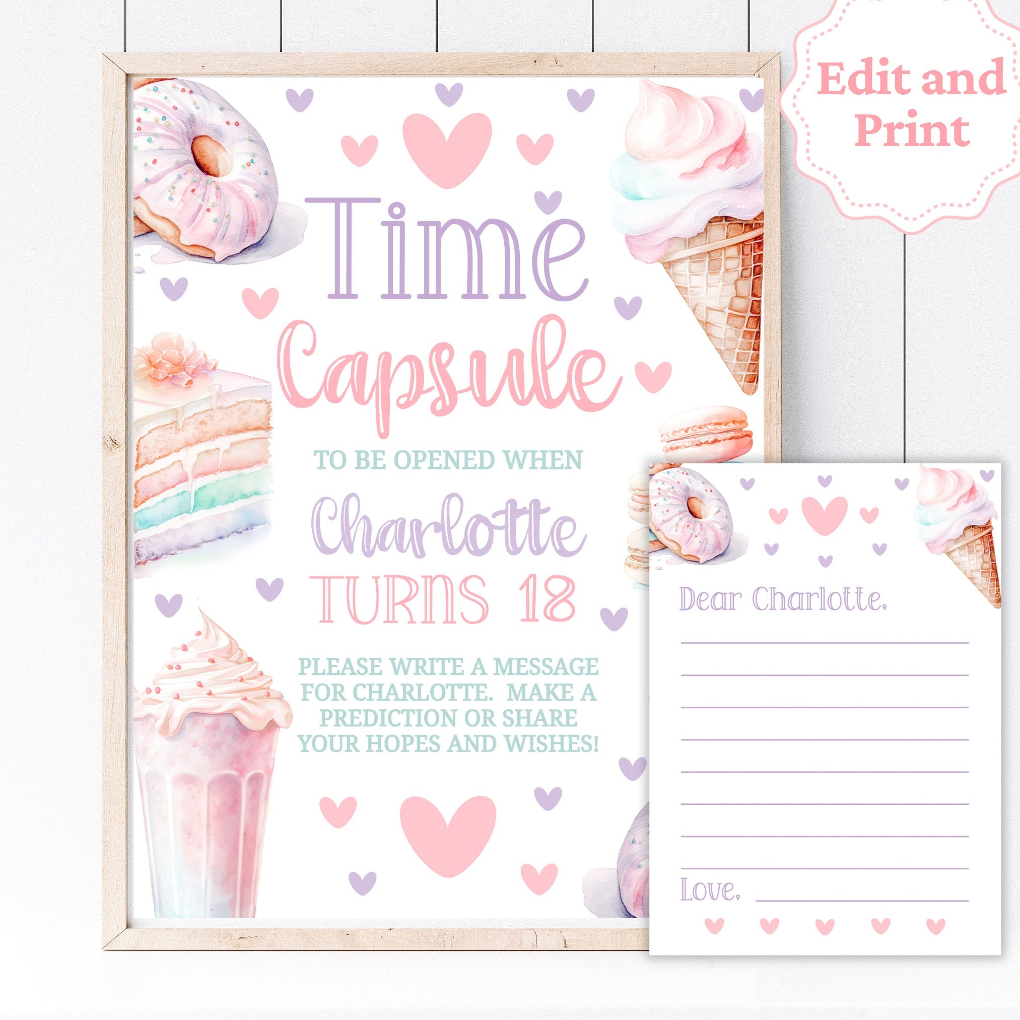Time Capsule Sweet One Birthday Time Capsule Sign Time Capsule Cards 1St Birthday Girl First Birthday Donut Time Capsule Printable Sign SWE1 Graphic Tee – Premium Graphic · Perfect For Daily Wear