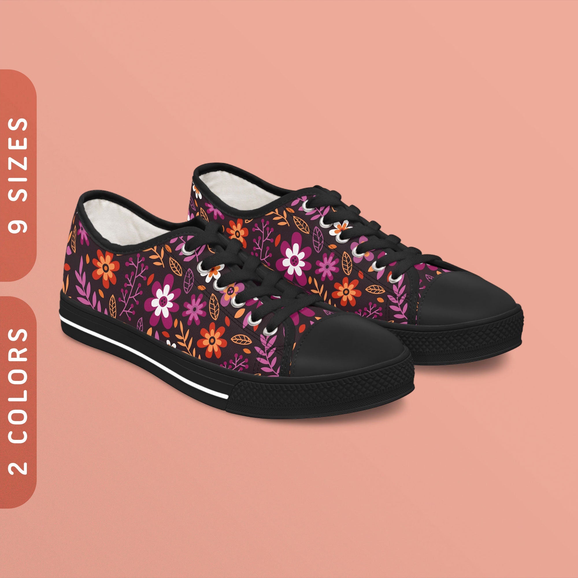 Subtle Lesbian Pride Flowers Sneakers Low Top Women39s Sneakers Black White Sole Lesbian Pride Flag Colors Shoes Lesbian Gift Graphic Tee – Fan Favorite · Great Gift For Fans