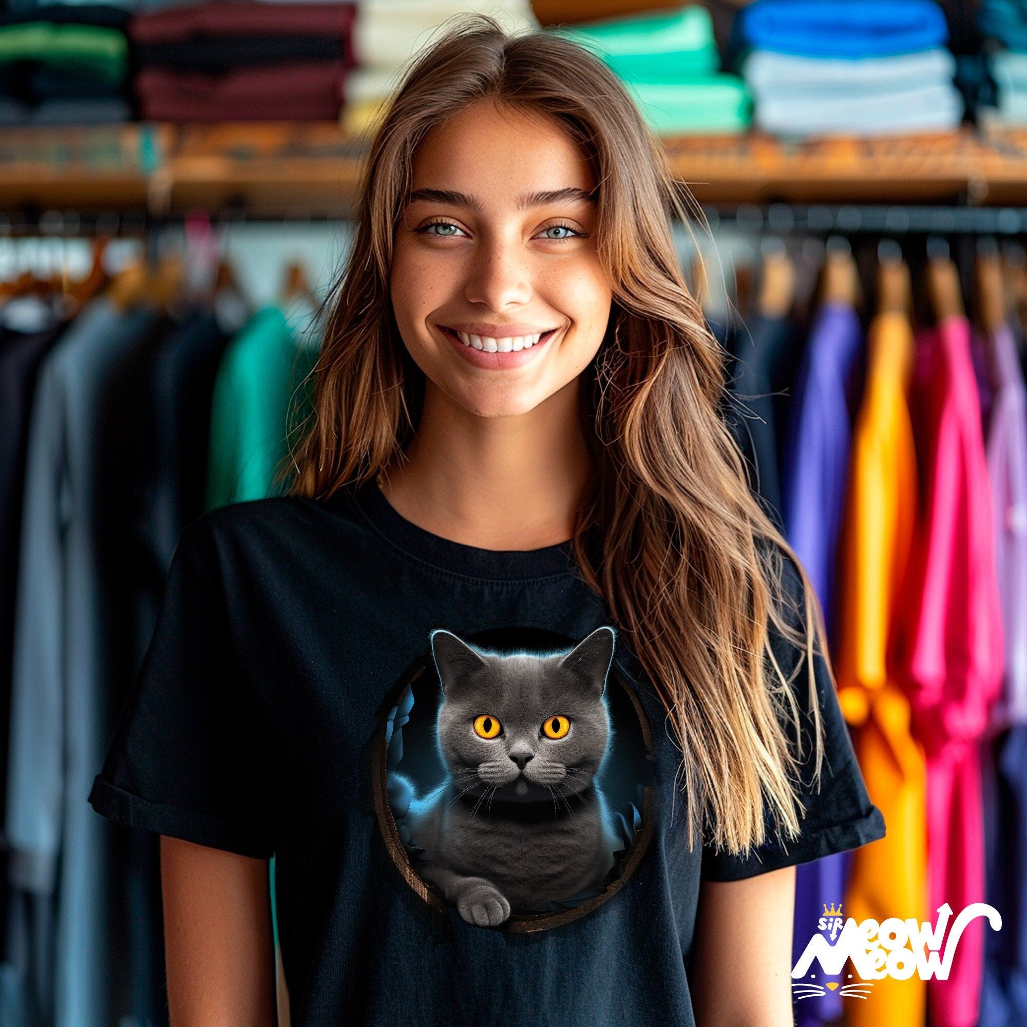 British Shorthair Cat Tee 3D Cat Shirt Ideal Gifts for Cat Lovers Unisex T Shirt Graphic Tee – Aesthetic Look · Trending Graphic Apparel