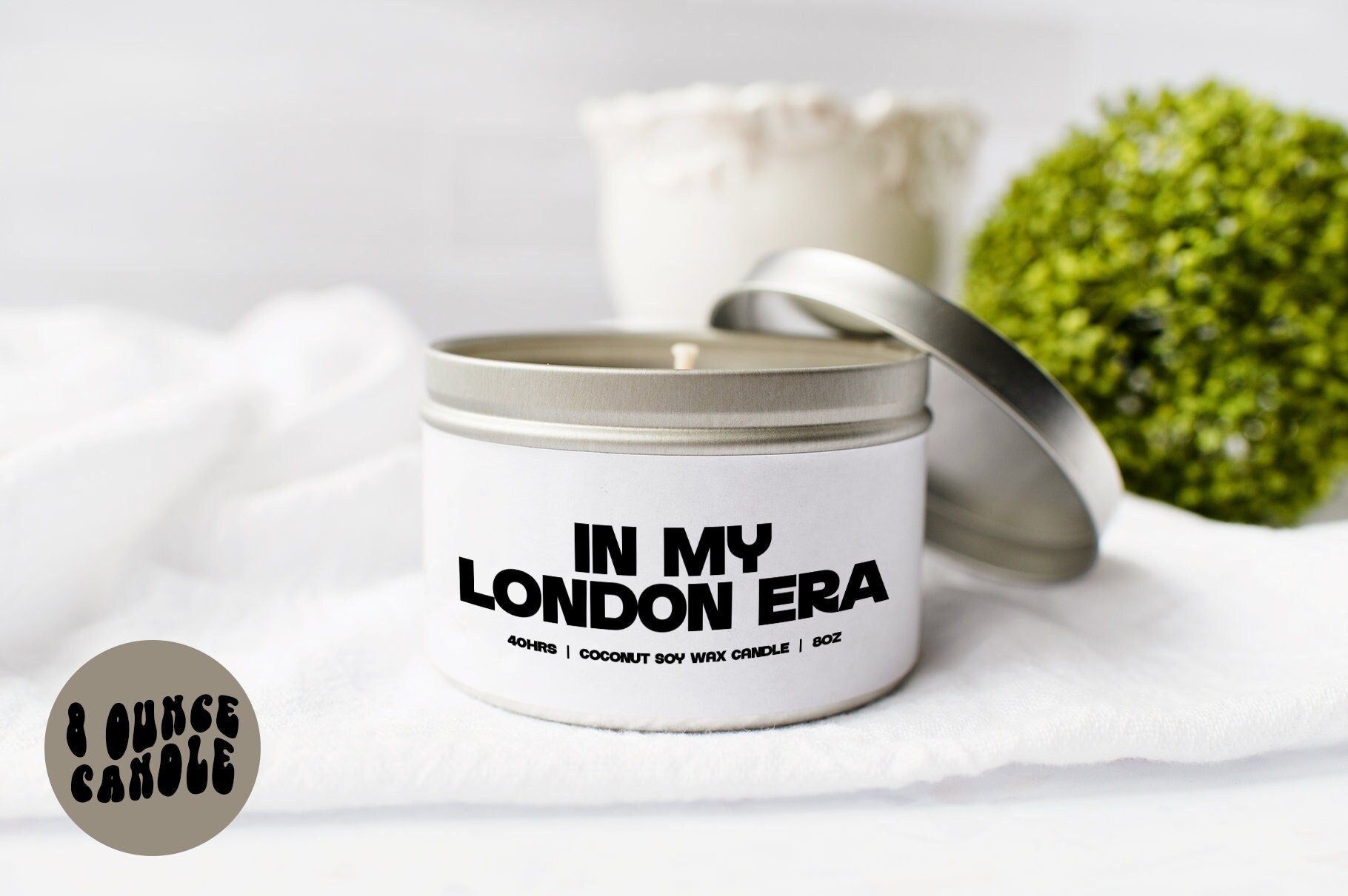 London Era Moving Away Candle Gifts Tin Coconut Soy Wax Scented Aromatherapy Vanilla Coffee Home Office Decor Graphic Tee – Feel-Good Design · Must-Have Style