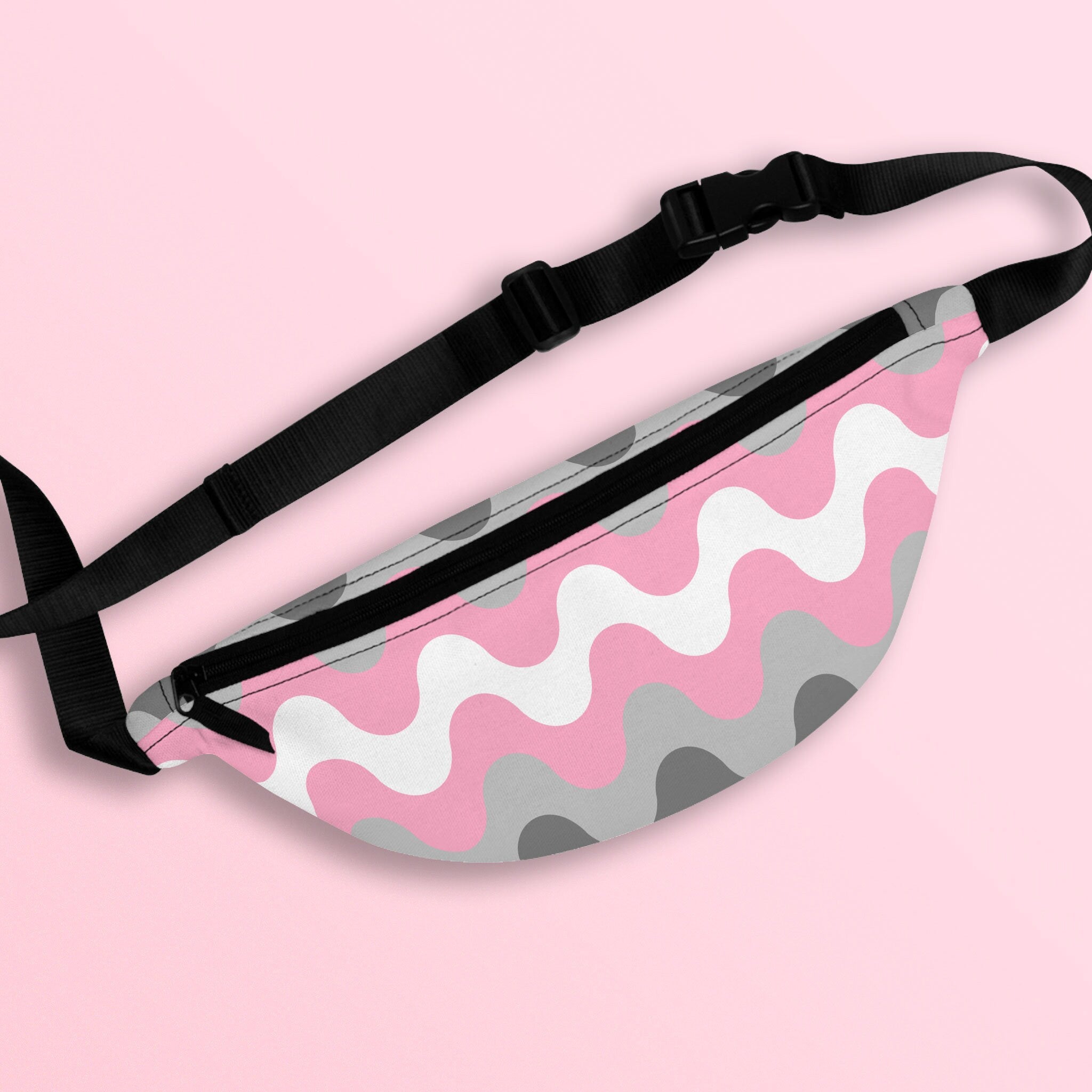Demigirl Waves Fanny Pack LGBTQ Demigirl Pride Flag Belt Bag All Over Print Waist Bag Bum Bag Hip Bag Crossbody Bag Tote Bag – Bold Style · Perfect For Daily Wear