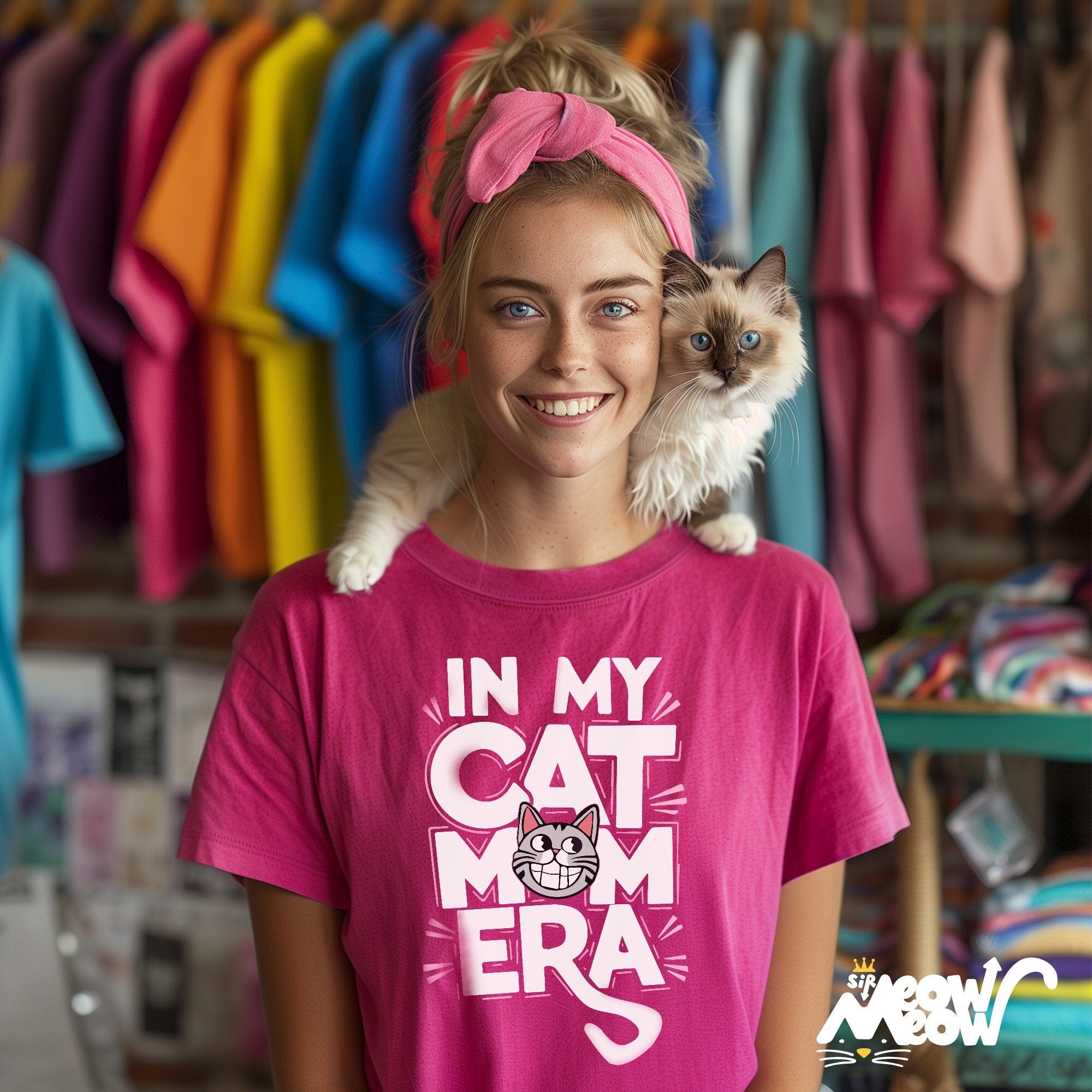 In my Cat Mom Era Tee Funny Cat Lover Gift Perfect for Cat Parents Unisex Cotton Shirt Graphic Tee – Warm & Stylish · Trending Graphic Apparel