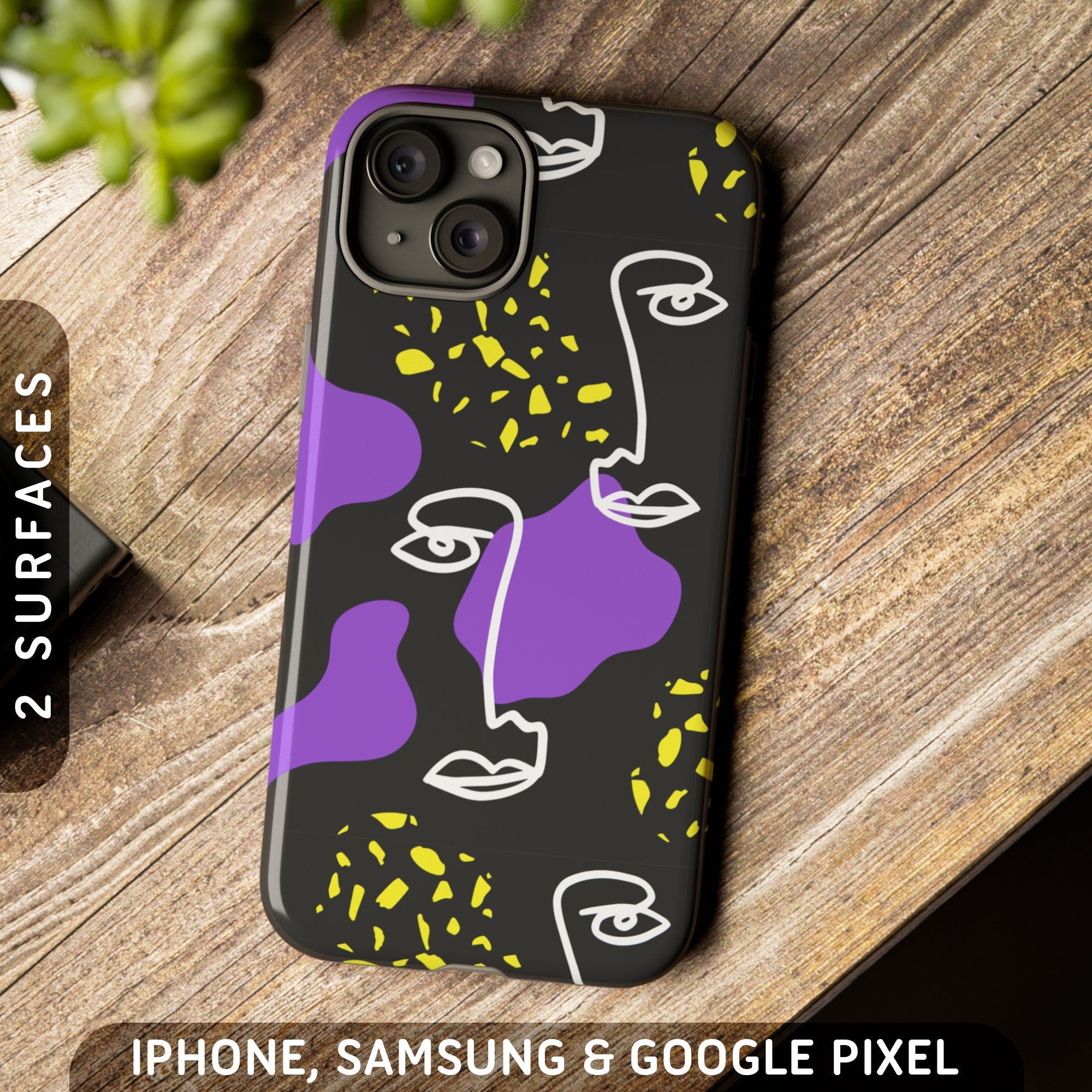 Subtle Nonbinary Pride Faces Tough Case iPhone 16 Pro Max Plus 15 14 13 12 11 Samsung S24 S23 S22 S21 Google Pixel 9 8 7 6 5 Phone Graphic Tee – Easygoing Wear · High-Quality Print