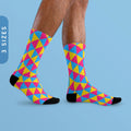Pansexual Pride Socks Pansexual Pride Flag Triangles Sublimation Socks LGBTQ Pansexual Gift Yellow Blue Pink Crew Socks Graphic Tee – Warm & Stylish · Must-Have Style
