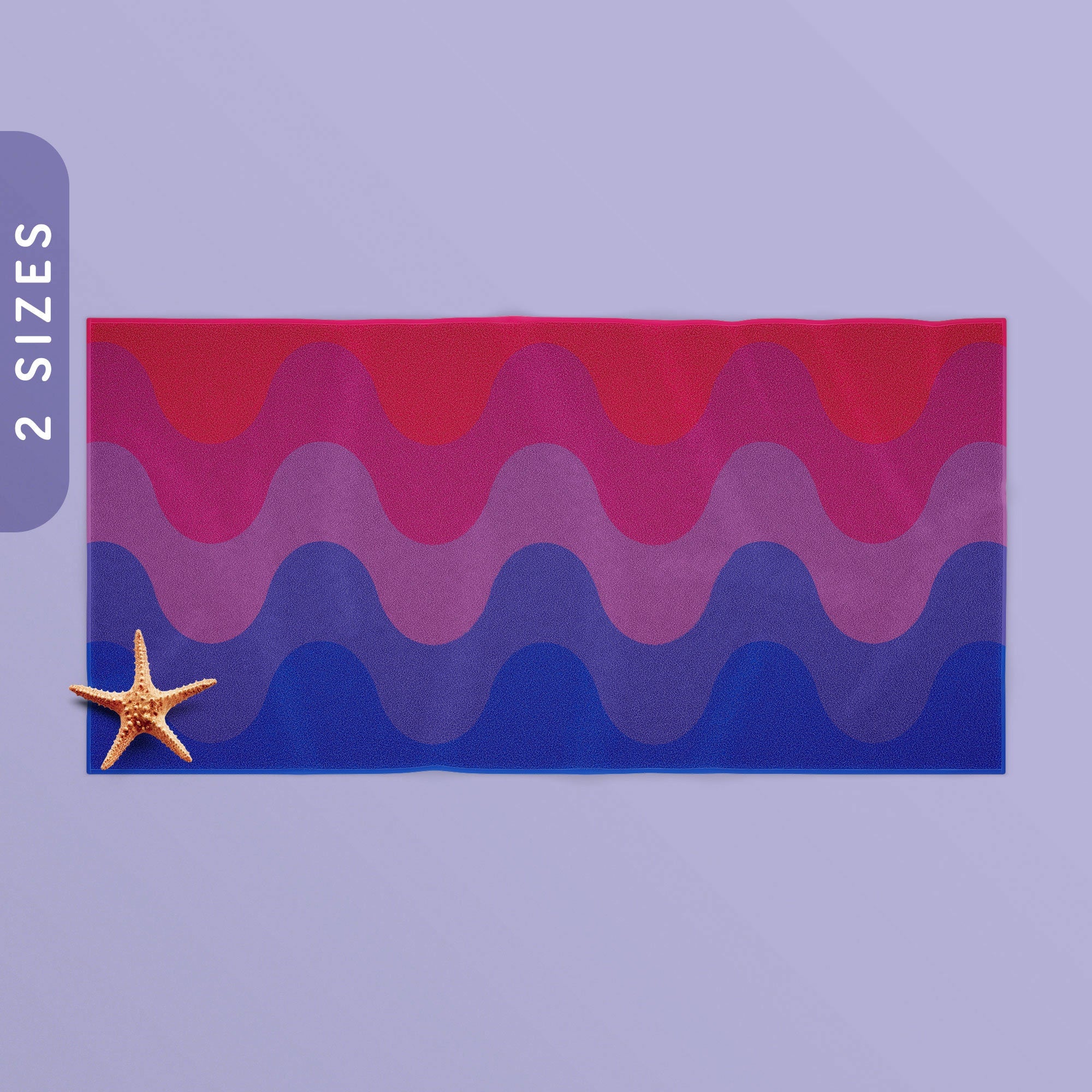 Subtle Bisexual Pride Waves Beach Towel 30x60quot 36x72quot Beach Towel Bath Pool Towel Beach Lovers Towel Bi Pride Flag Towel Graphic Tee – Soft Feel · Great Gift For Fans