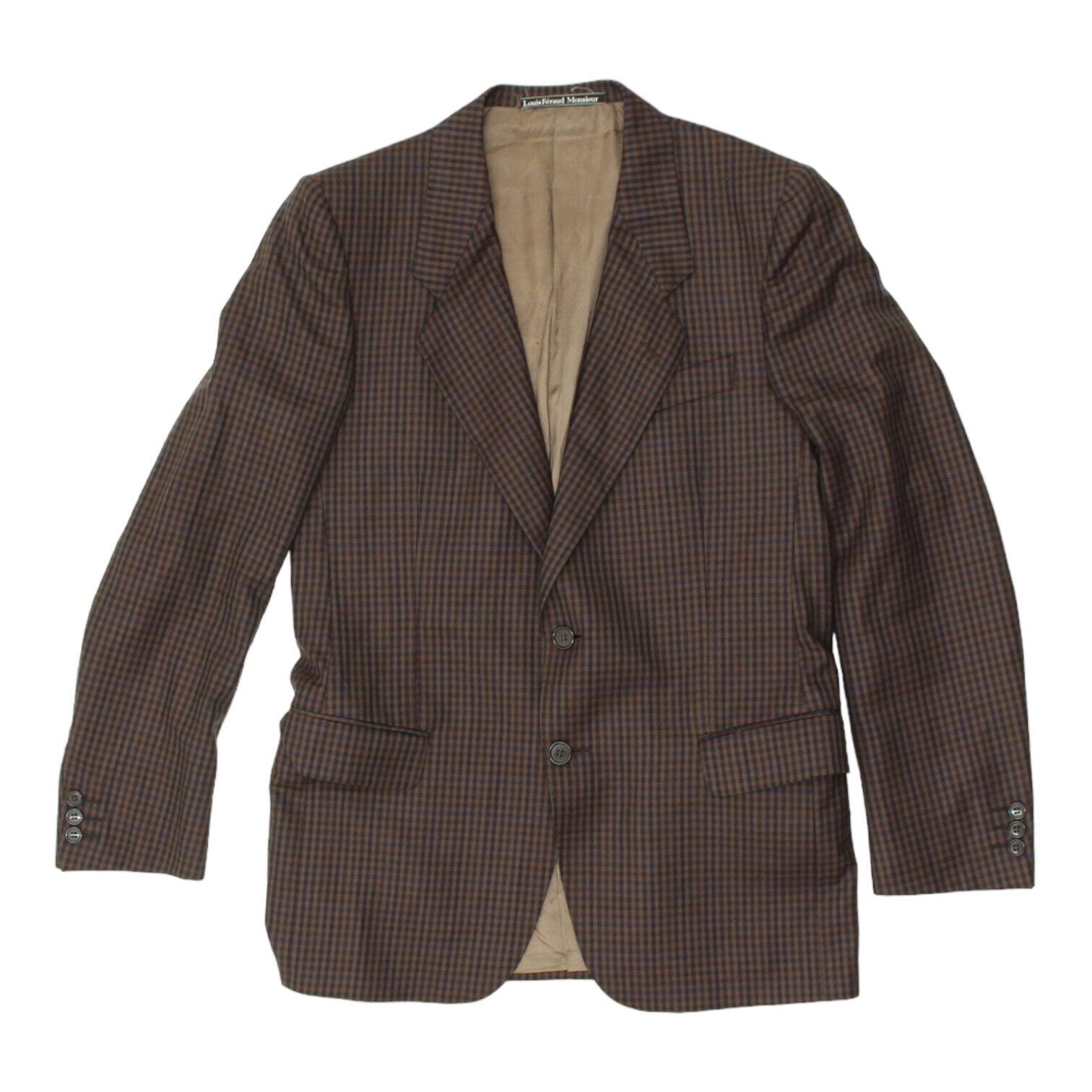 Louis Feraud Mens Brown Check Blazer Jacket Vintage High End Designer Suit VTG Graphic Tee – Easygoing Wear · Must-Have Style