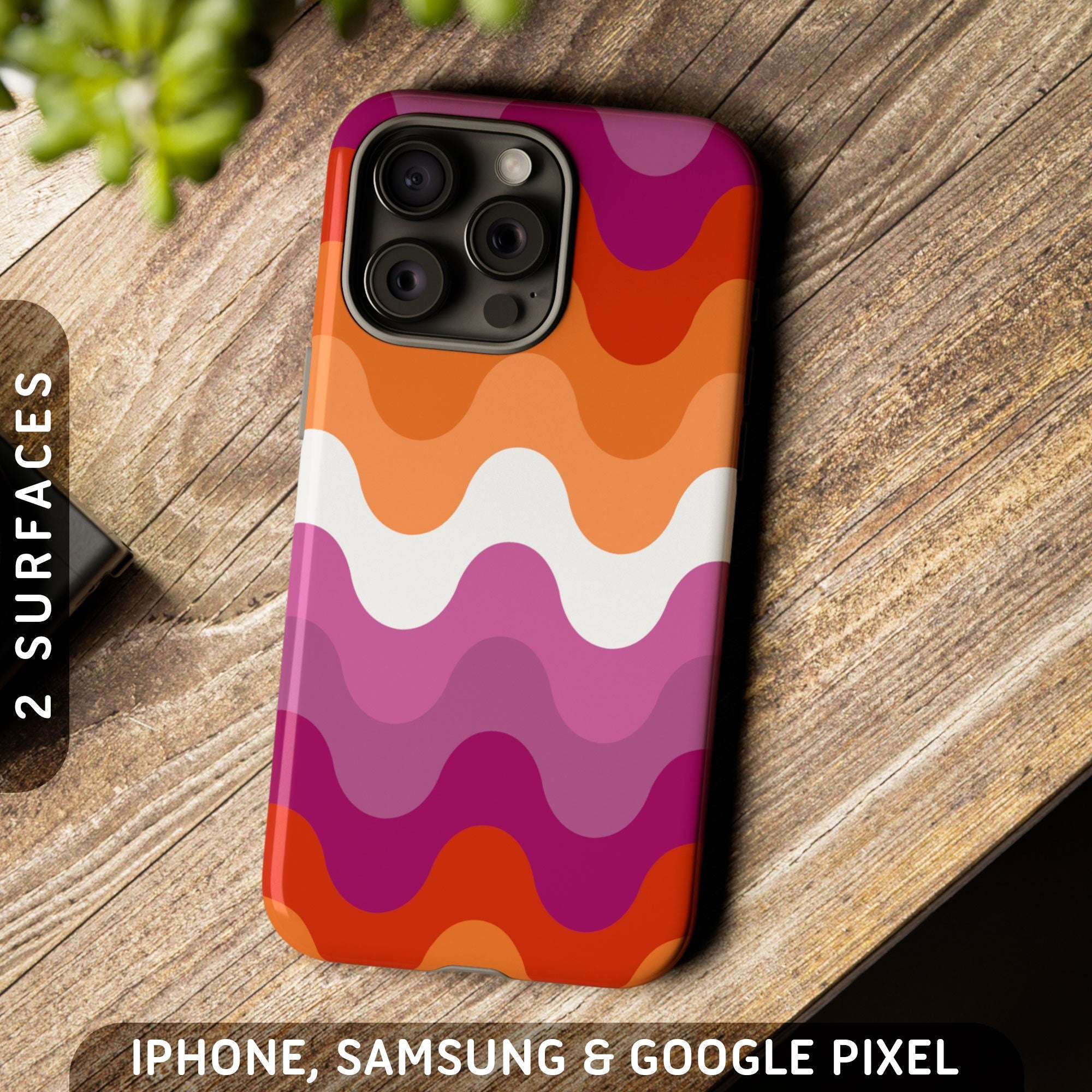 Subtle Lesbian Pride Waves Tough Case iPhone 16 Pro Max Plus 15 14 13 12 11 Samsung S24 S23 S22 S21 Google Pixel 9 8 7 6 5 Phone Graphic Tee – Premium Graphic · Must-Have Style