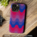 Subtle Bisexual Pride Waves Tough Case iPhone 16 Pro Max Plus 15 14 13 12 11 Samsung S24 S23 S22 S21 Google Pixel 9 8 7 6 5 Phone Graphic Tee – Cozy Vibes · Great Gift For Fans