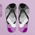 Subtle Asexual Pride Waves Flip Flops All Over Print Beach Sandals Asexual Pride Flag Color Flip Flops Ace Pride Flip Flops Graphic Tee – Easygoing Wear · Perfect For Daily Wear