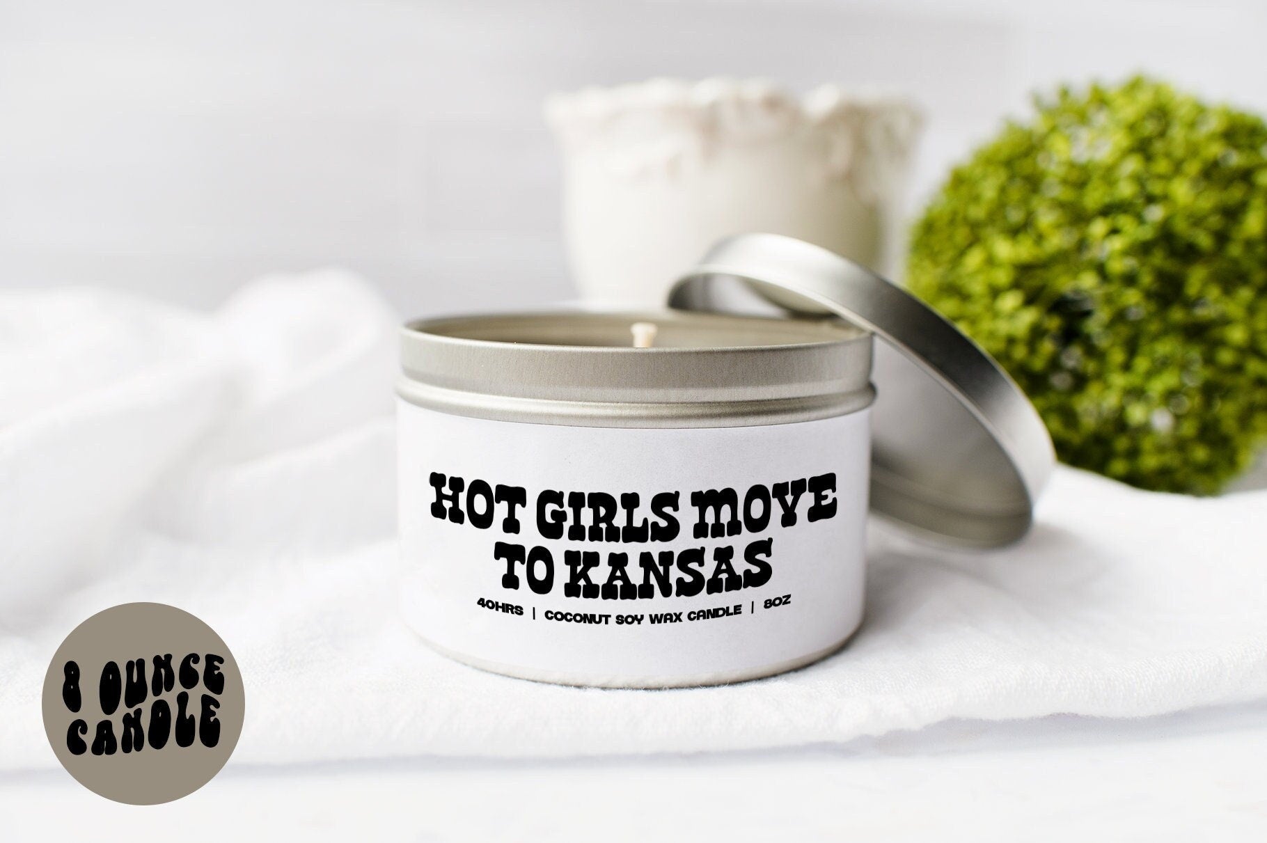 Kansas Moving Away Candle Gifts Tin Coconut Soy Wax Scented Aromatherapy Vanilla Coffee Home Office Decor Graphic Tee – Everyday Comfort · Perfect For Daily Wear