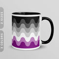 Subtle Asexual Pride Waves Coffee Mug 11oz 15oz White Ceramic Mug with Accent Color LGBTQ Asexual Pride Mug Ace Pride Flag Mug Graphic Tee – Premium Graphic · Top Pick For Any Outfit