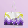 Subtle Nonbinary Pride Waves Weekender Bag All Over Print Oversized Beach Bag Nonbinary Pride Shopping Bag Enby Flag Accessories Bag Tote Bag – Cozy Vibes · Top Pick For Any Outfit