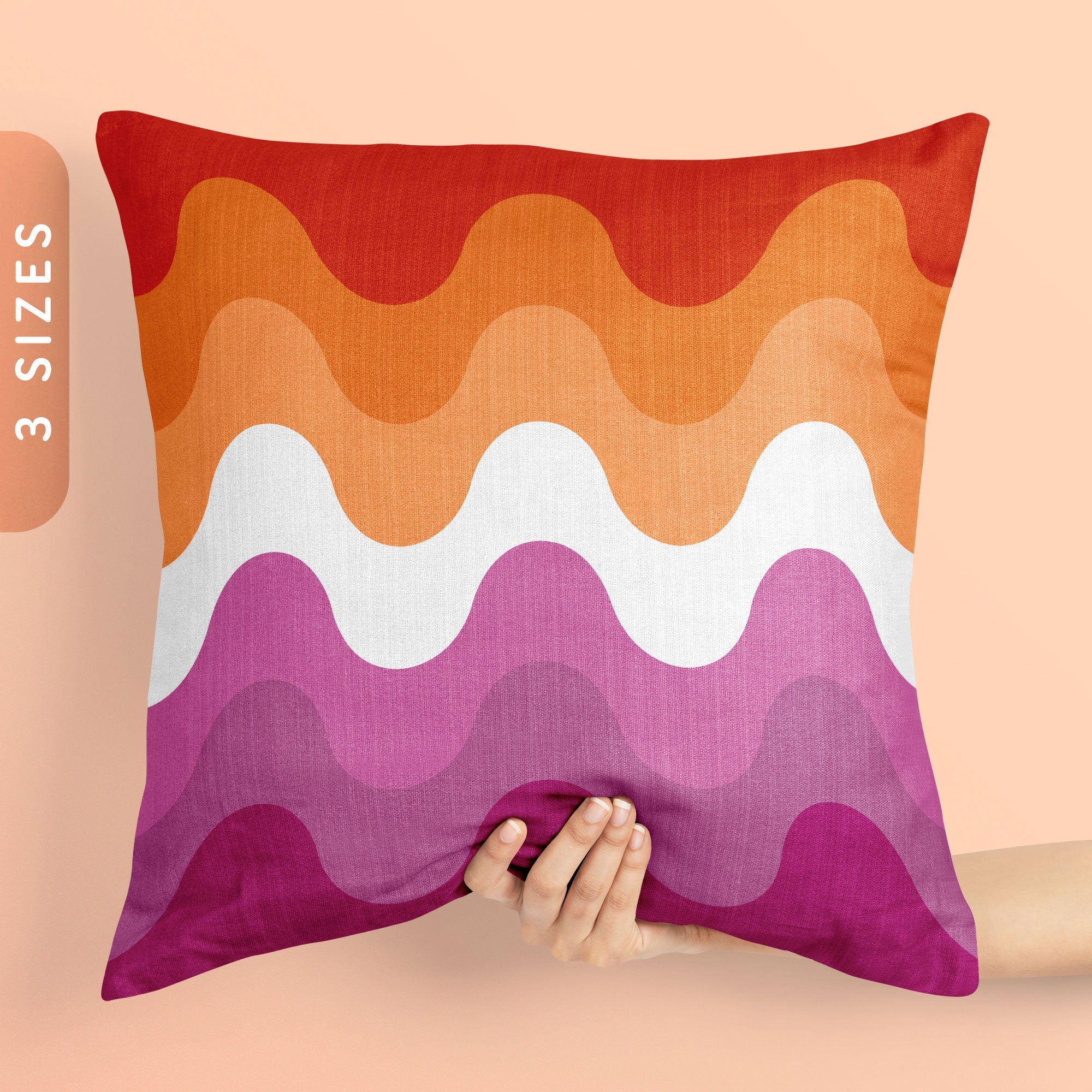 Subtle Lesbian Pride Waves Pillow Case Insert All Over Throw Pillow Pride Cushion Cover LGBTQ Lesbian Pride Flag Color Pillow Cover Graphic Tee – Feel-Good Design · Top Pick For Any Outfit