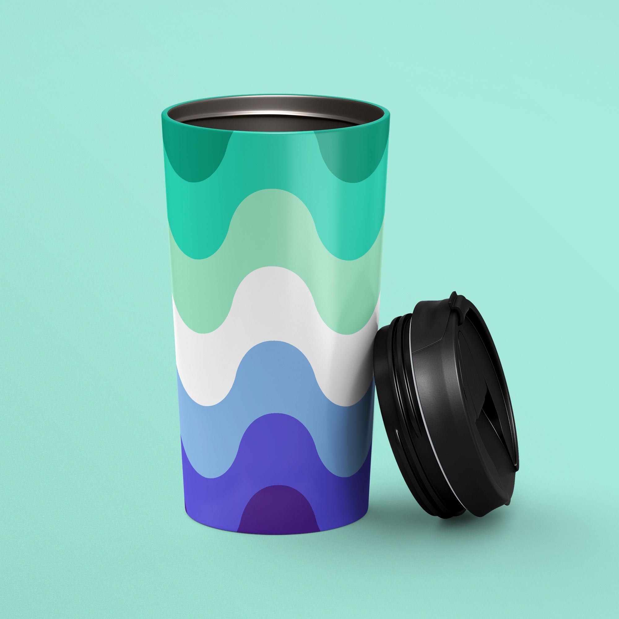 Subtle MLMGay Pride Waves Travel Mug Stainless Steel Gay Tumbler MLM Pride Flag To Go Cup Insulated LGBTQ Thermos Graphic Tee – Bold Style · Trending Graphic Apparel