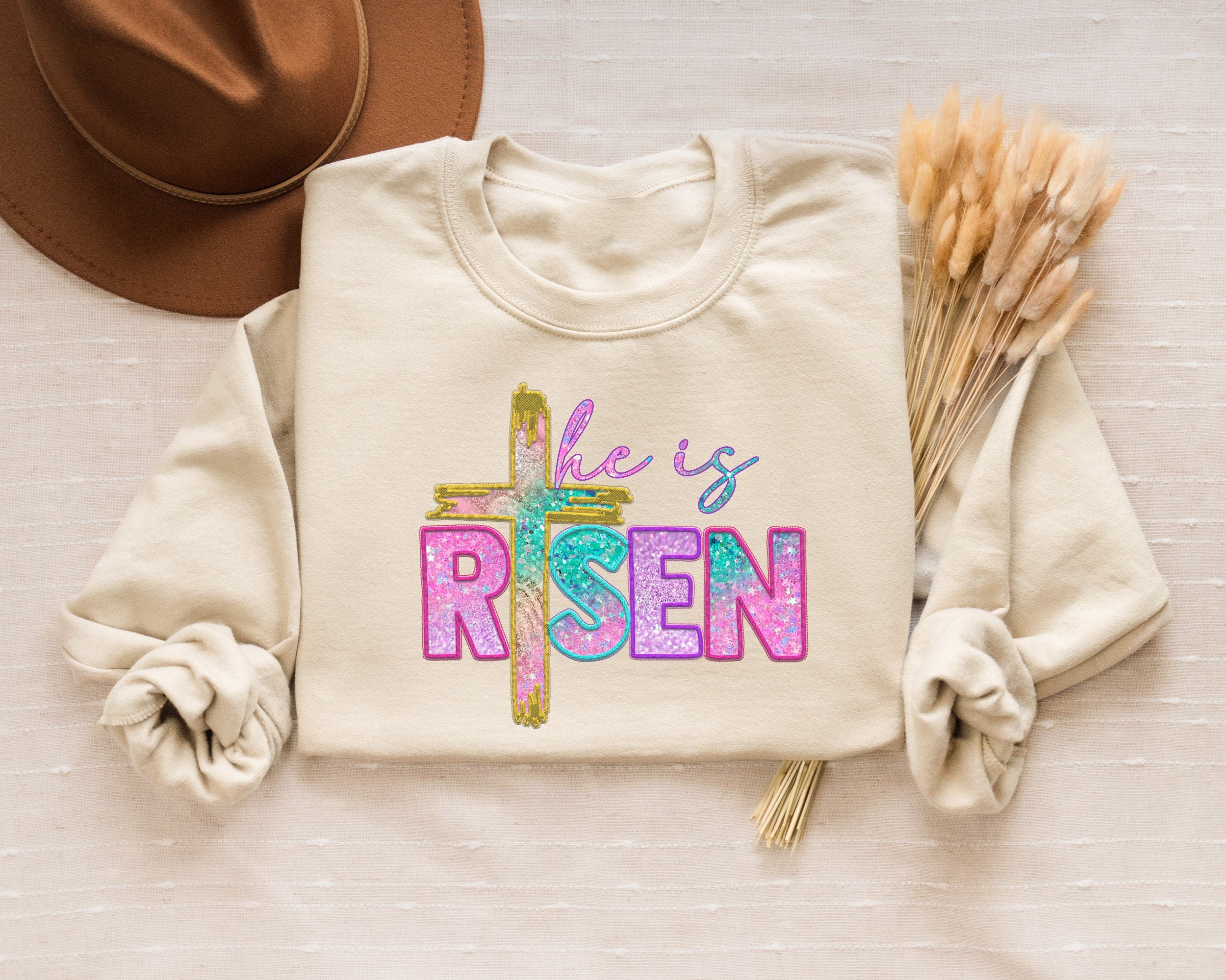 He is Risen Sweatshirt He is Risen Christian Easter Shirt Easter Bible Verse Shirt Retro Easter Day GiftEaster Jesus ShirtMatthew 286 Sweatshirt – Fan Favorite · Trending Graphic Apparel