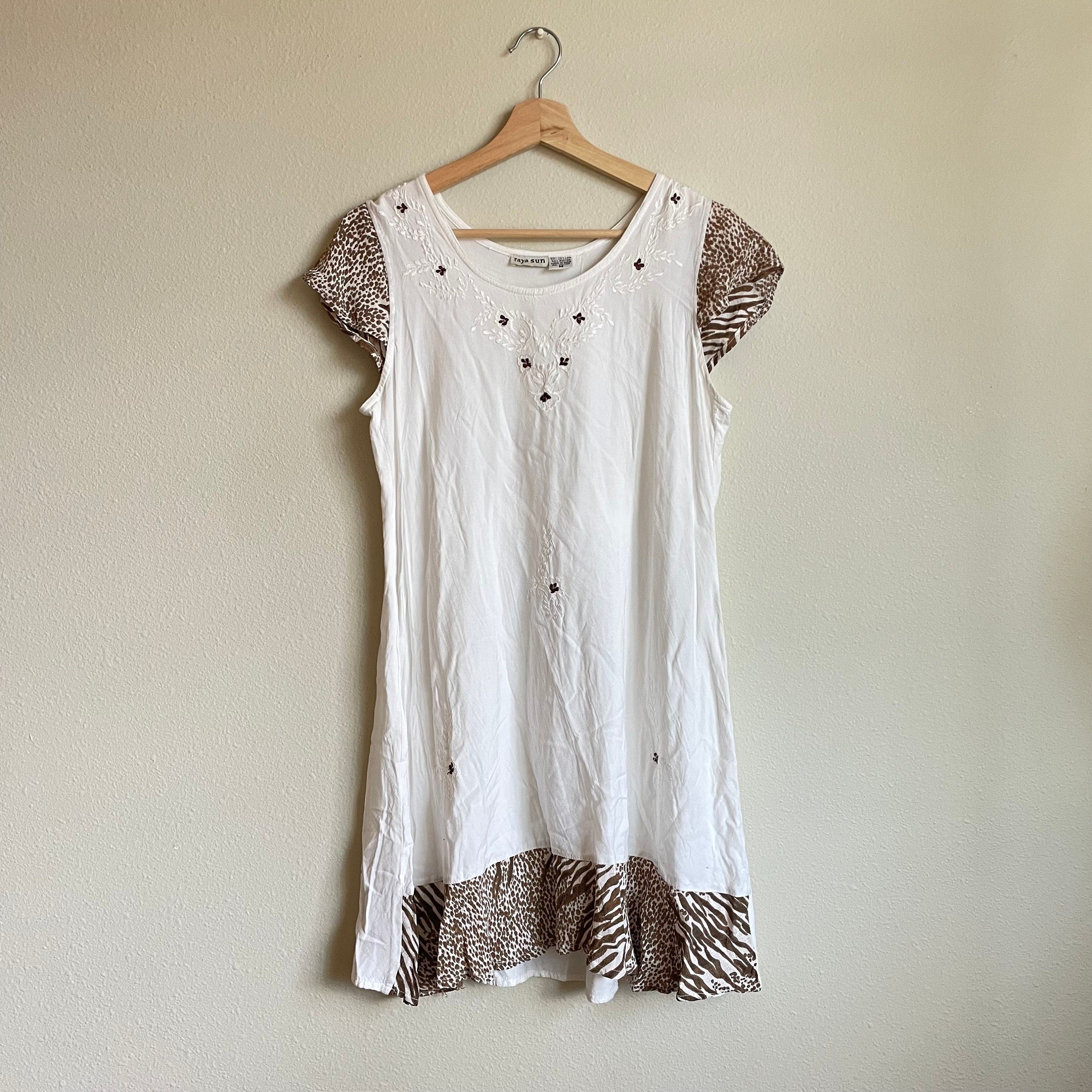 90s Vintage aline sundress brown and cream animal print size s m Graphic Tee – Fan Favorite · Great Gift For Fans