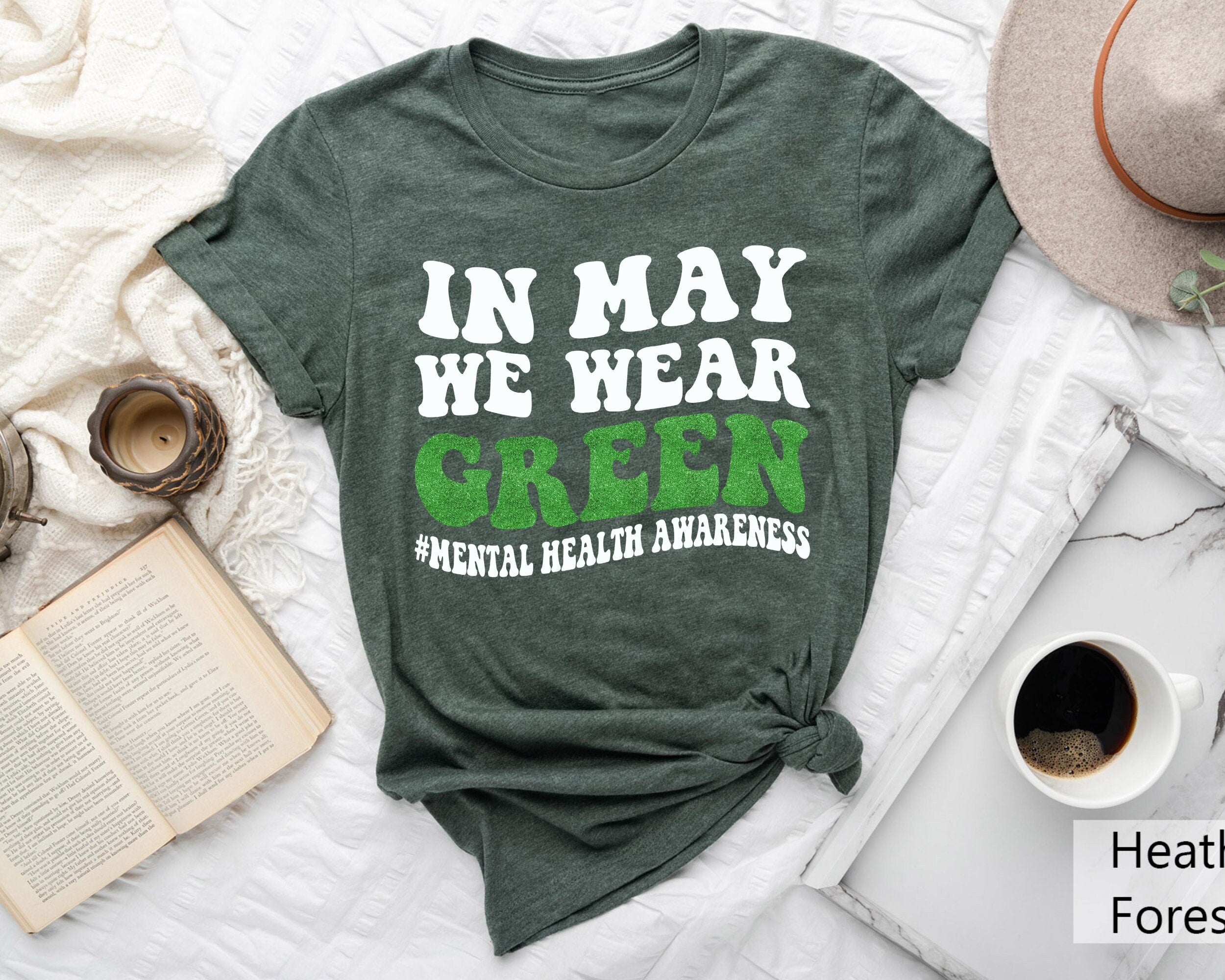 Mental Health Shirts Awareness TShirt In May We Wear Green Mental Health Month In May We Wear Green Mental Health Group Shirts Graphic Tee – Premium Graphic · Perfect For Daily Wear