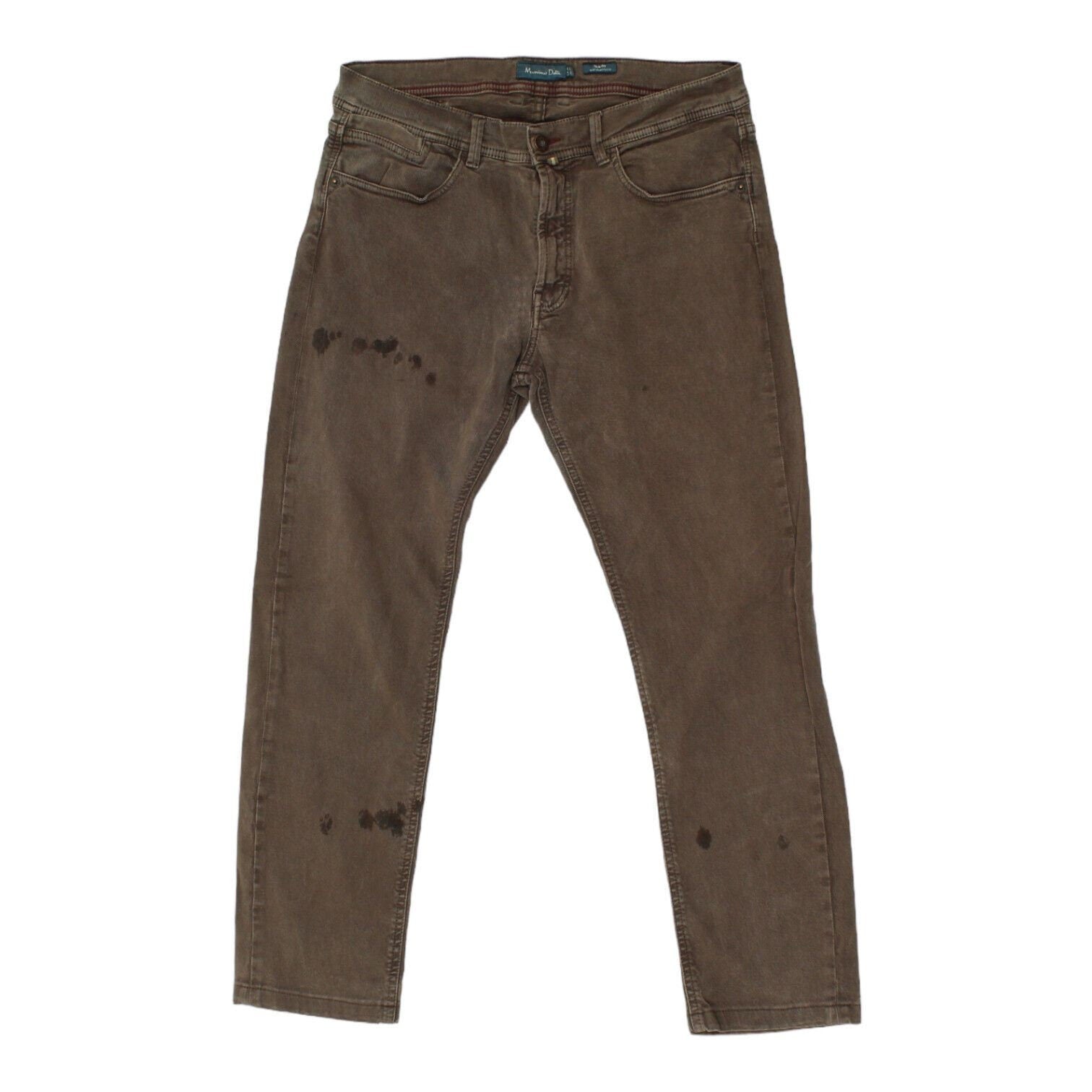 Massimo Dutti Mens Brown Jeans Vintage High End Designer Denim Trousers VTG Graphic Tee – Warm & Stylish · High-Quality Print