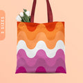Subtle Lesbian Pride Waves Tote Bag All Over Print Reusable Bag LGBTQ Lesbian Pride Shoulder Bag Lesbian Flag Shopping Bag Tote Bag – Bold Style · Top Pick For Any Outfit