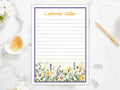 Printable Notepad Notepad Digital Download Custom Note Paper Personalized Stationery Stationery Name Wildflower Lined Paper Flower Paper Graphic Tee – Aesthetic Look · High-Quality Print