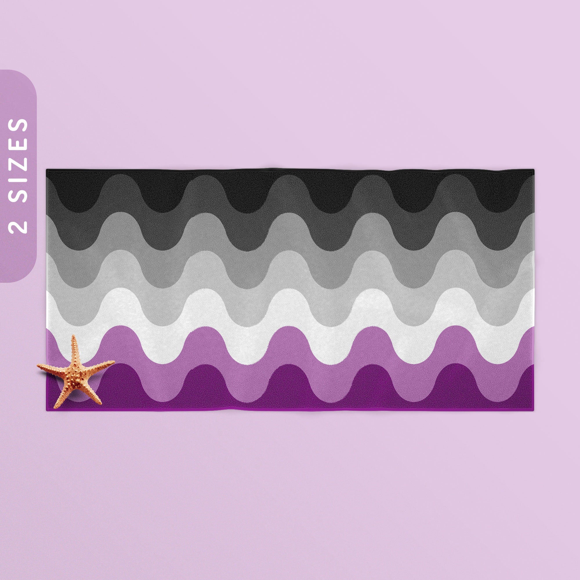 Subtle Asexual Pride Waves Beach Towel 30x60quot 36x72quot Beach Towel Bath Pool Towel Beach Lovers Towel Ace Pride Flag Towel Graphic Tee – Easygoing Wear · Trending Graphic Apparel