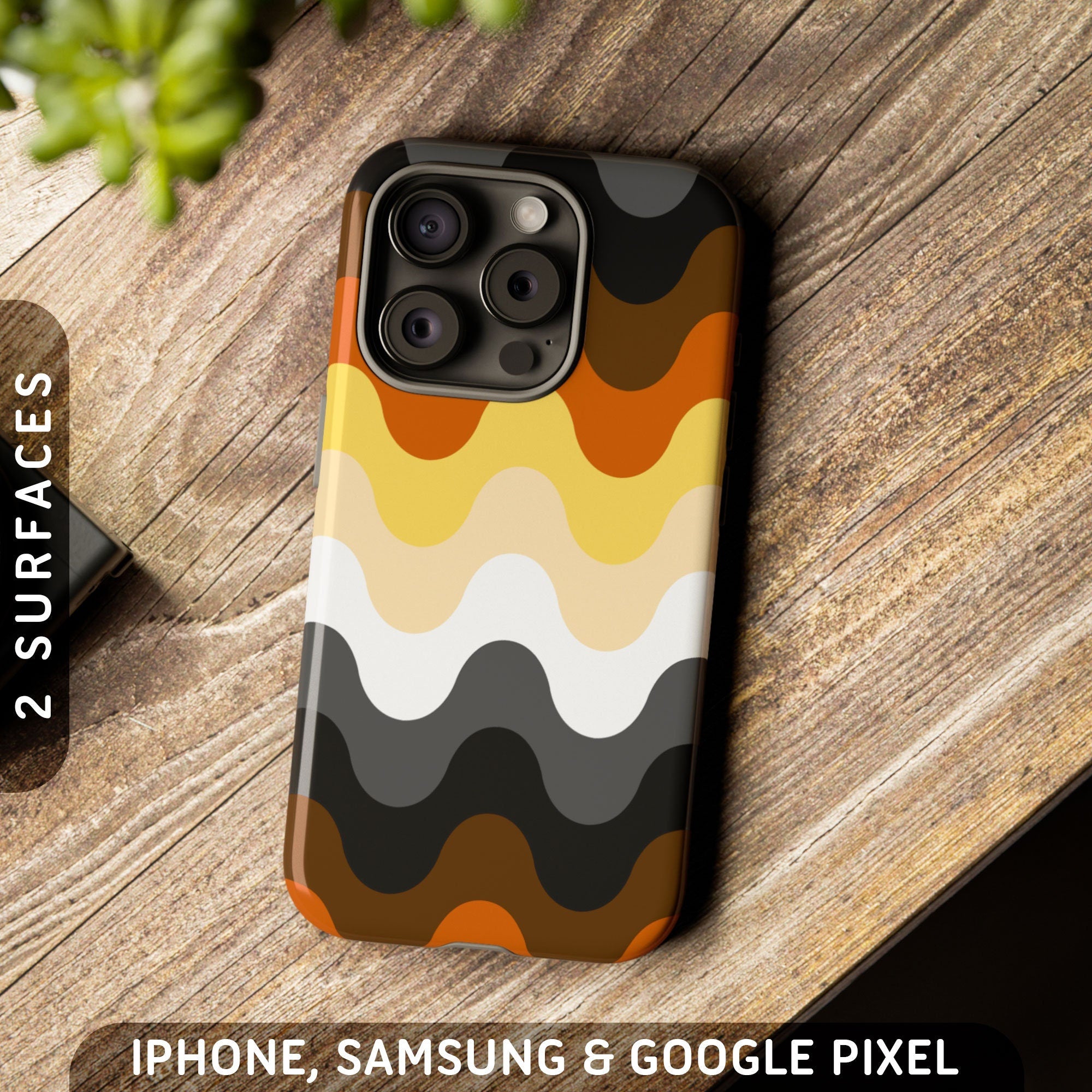 Subtle Gay Bear Pride Waves Tough Case iPhone 16 Pro Max Plus 15 14 13 12 11 Samsung S24 S23 S22 S21 Google Pixel 9 8 7 6 5 Phone Graphic Tee – Aesthetic Look · Top Pick For Any Outfit