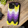 Subtle Nonbinary Pride Waves Tough Case iPhone 16 Pro Max Plus 15 14 13 12 11 Samsung S24 S23 S22 S21 Google Pixel 9 8 7 6 5 Phone Graphic Tee – Easygoing Wear · Perfect For Daily Wear
