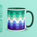 Subtle MLMGay Pride Waves Coffee Mug 11oz 15oz White Ceramic Mug with Accent Color LGBTQ MLM Pride Mug Rainbow Gay Pride Mug Graphic Tee – Bold Style · Top Pick For Any Outfit