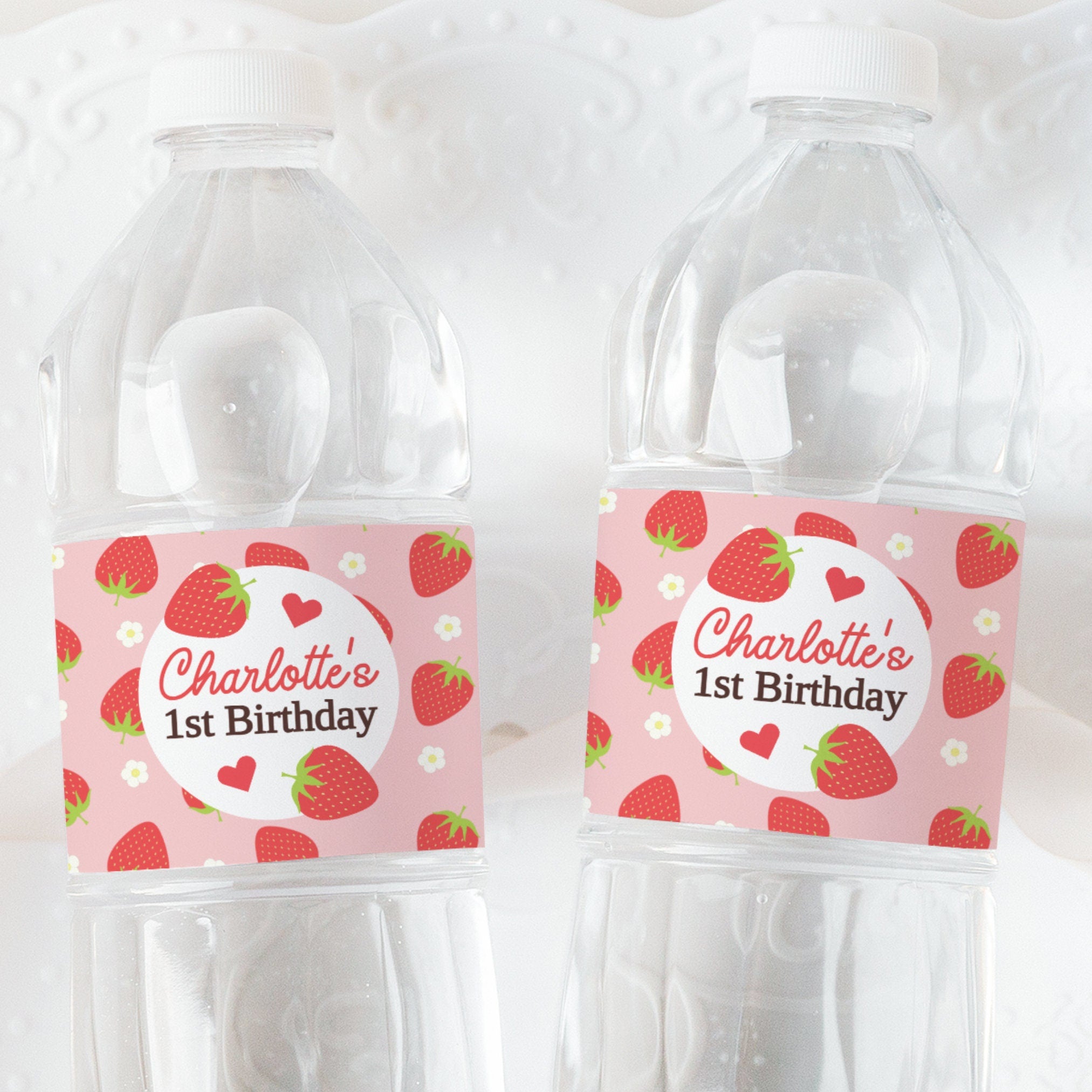 Water Bottle Labels Strawberry Birthday Party 1 Year Old Strawberry Decor Berry 1st Birthday Water Bottle Sticker Strawberries Shower STRAW2 Graphic Tee – Bold Style · Trending Graphic Apparel