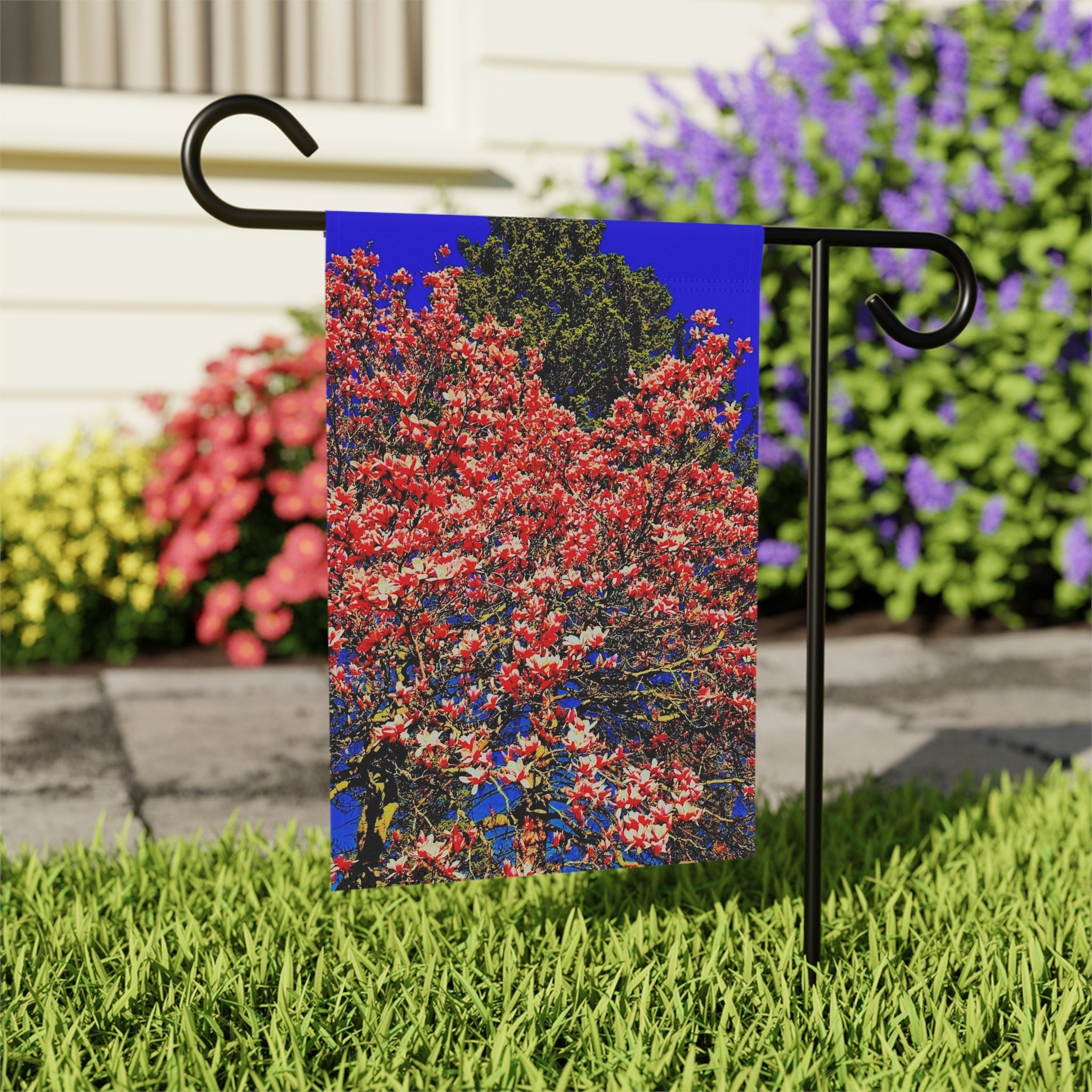 Garden Flag Yard Banner Home Garden Flower Bed Banner Yard Art Gardener Gift Real Photography Not AI Graphic Tee – Bold Style · High-Quality Print