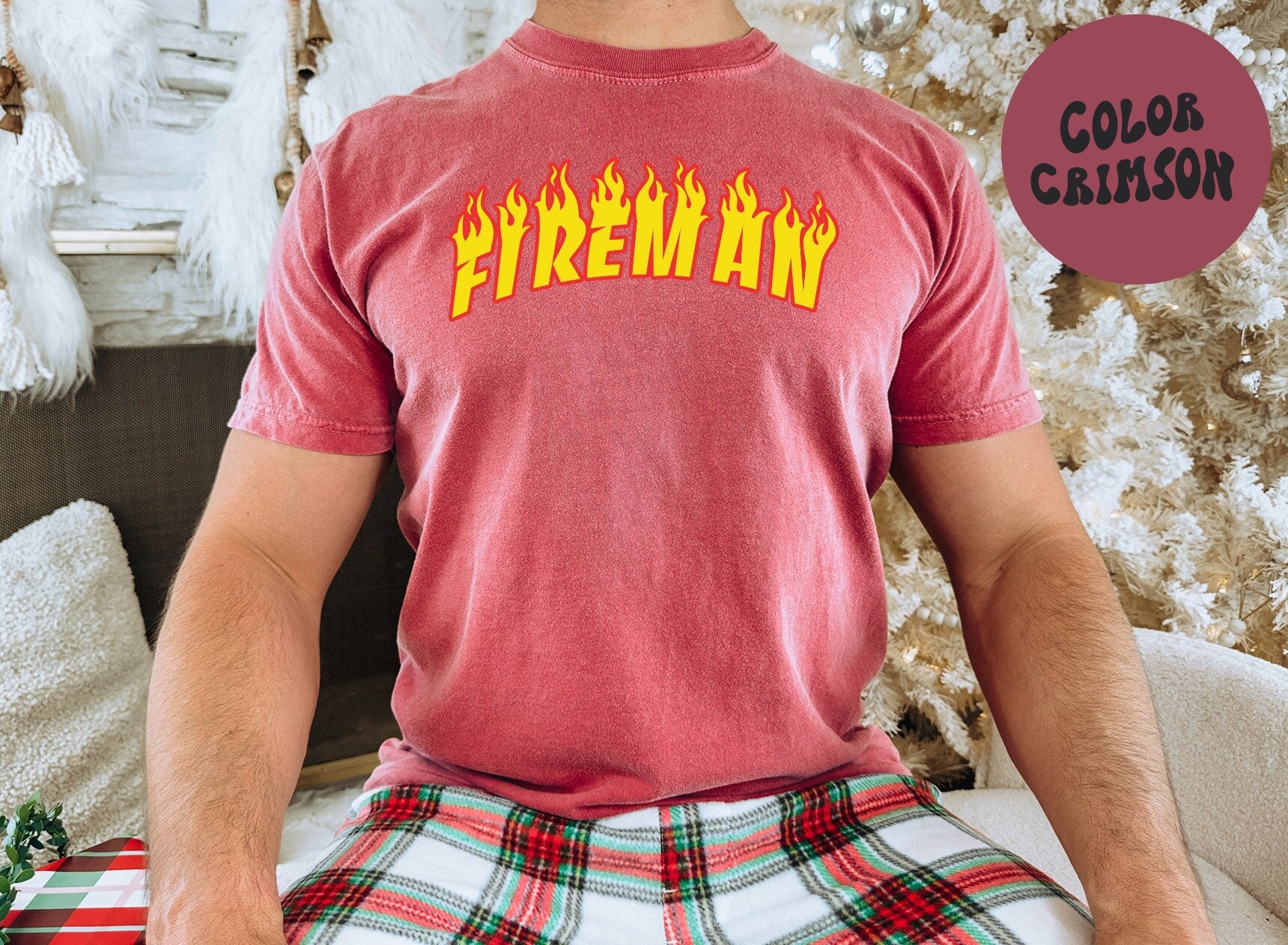 Fireman Firefighter Shirt Gifts COMFORT COLORS Tshirt Crew Neck Tee Crewneck Short Sleeve Men Women Graphic Tee – Bold Style · High-Quality Print