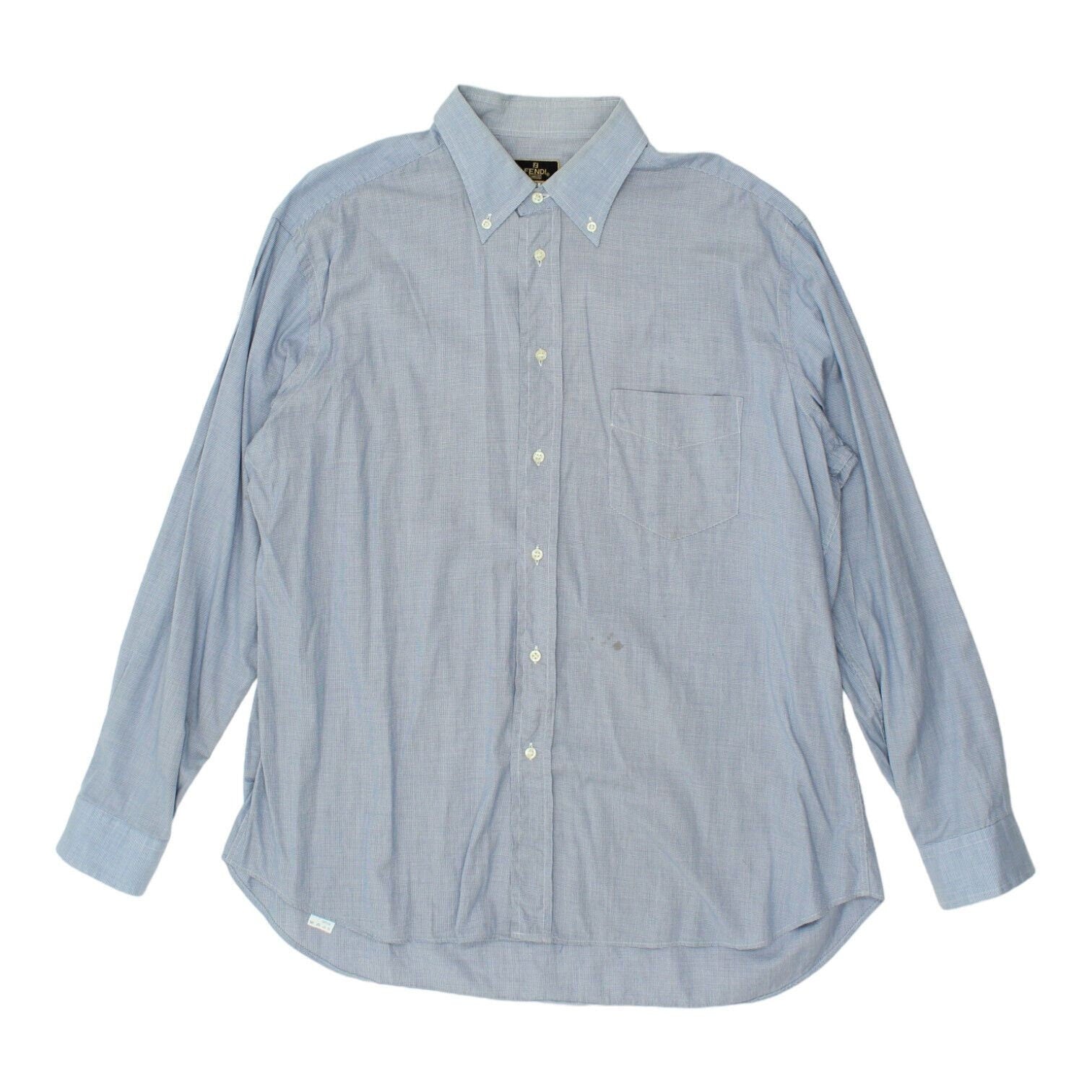 Fendi Mens Blue Button Down Collar Shirt Vintage High End Designer Formal VTG Graphic Tee – Warm & Stylish · Great Gift For Fans