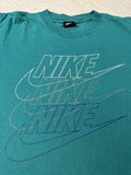 Vintage 1980s 80s Nike Triple Swoosh Brand Logo Graphic T Shirt Blue Tag M L Graphic Tee – Bold Style · Trending Graphic Apparel