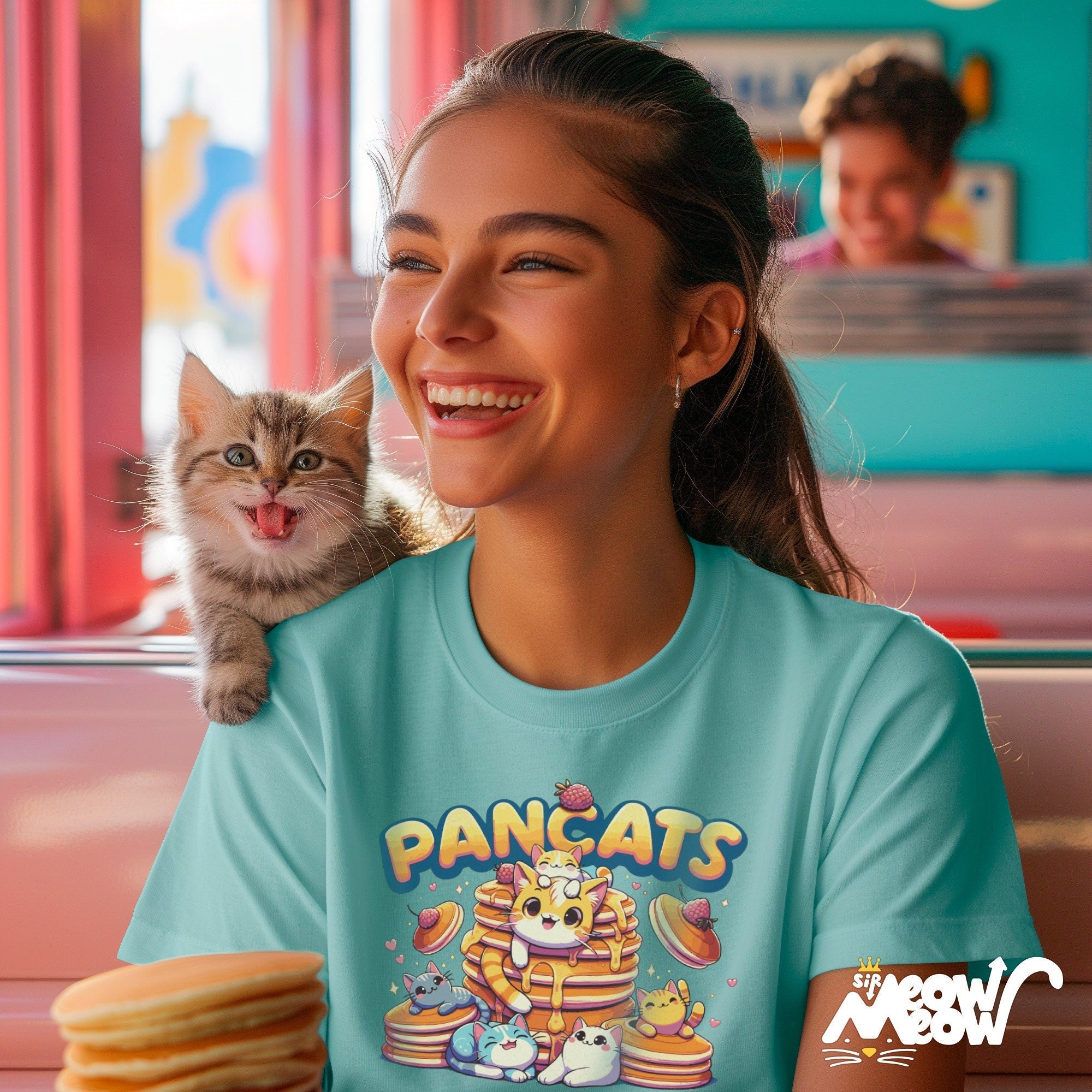Pancats T Shirt Breakfast Foodie Tee Cute Cat Lovers Shirt Quirky Casual Top Gift for Pet Owners Graphic Tee – Aesthetic Look · Perfect For Daily Wear