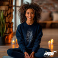 Lotus Flower Cat Sweatshirt Zen Animal Pullover Spiritual Yoga Top Cozy Feline Jumper Perfect Gift for Cat Lovers Sweatshirt – Aesthetic Look · Trending Graphic Apparel