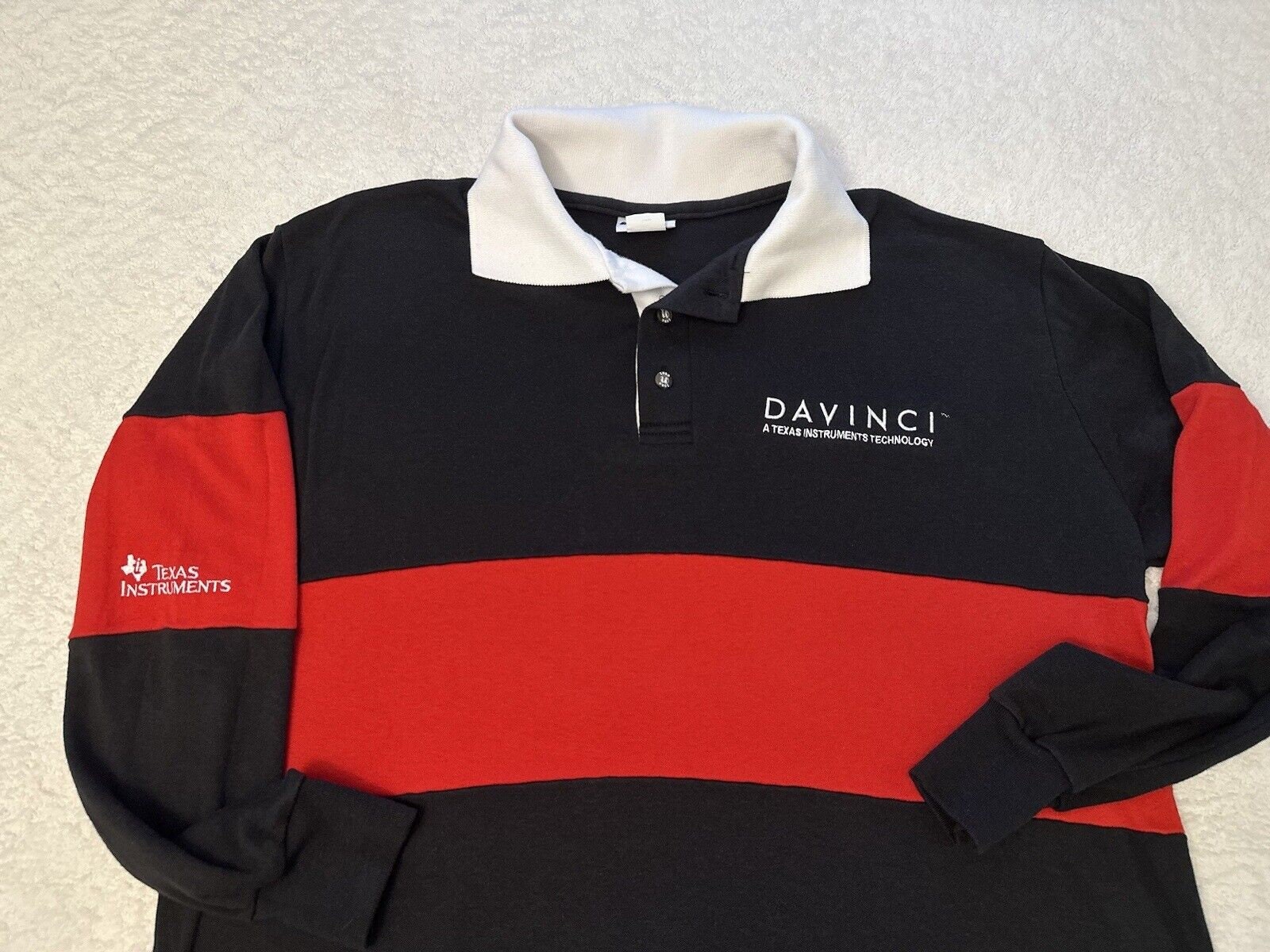 Vintage 1990s 90s Texas Instruments Technology Davinci Team Long Sleeve Shirt L Graphic Tee – Warm & Stylish · Top Pick For Any Outfit