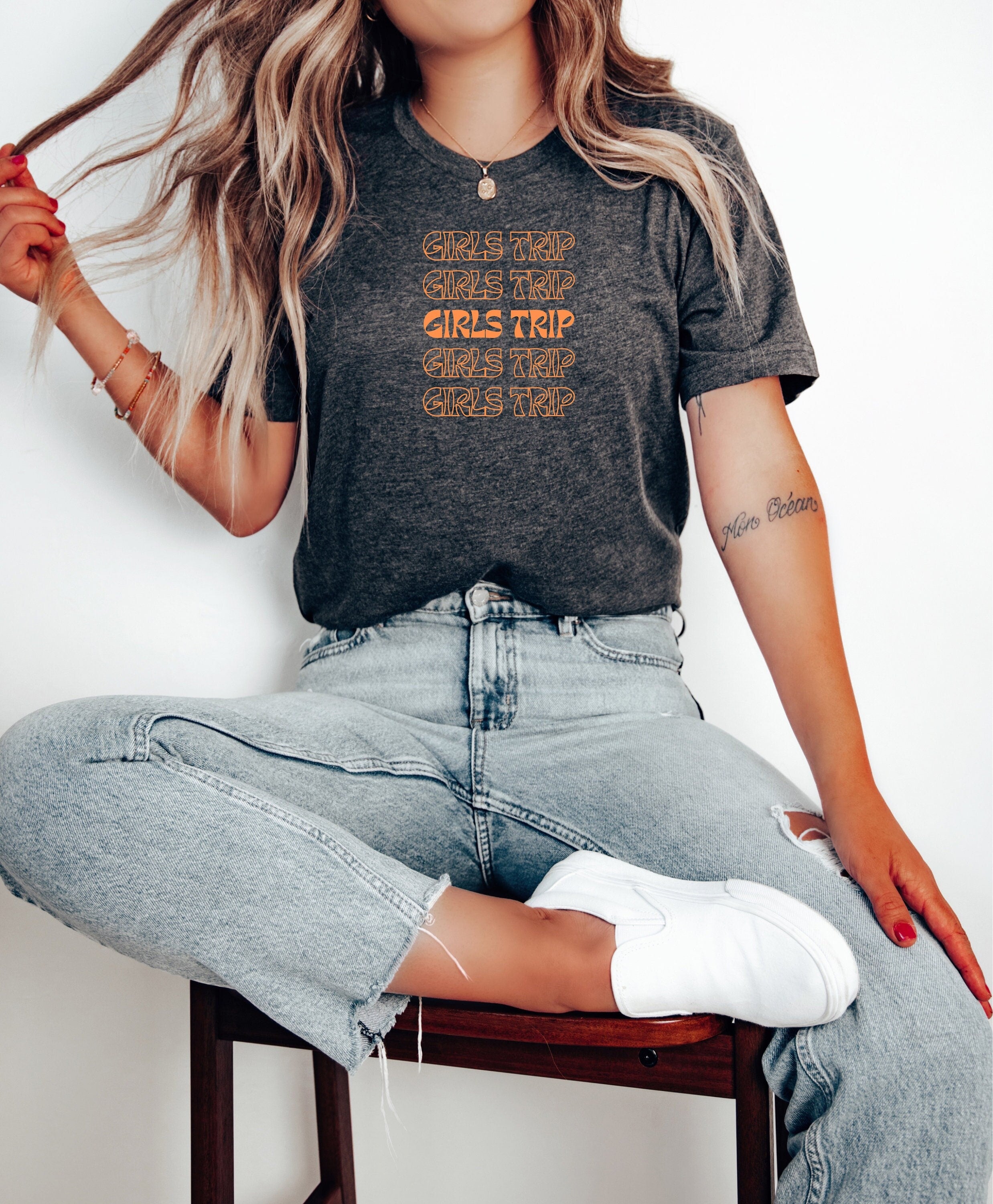 Girls Trip T Shirt Adventure Ready Tee for Female Travelers Wanderlust Women39s Top Perfect Girls Trip Gift Idea Graphic Tee – Bold Style · Trending Graphic Apparel