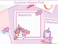 Custom Memo Pad Personalized Memo Pad Printable Memo Pad Template Kawaii Stationary Unicorn Memo Pad Kawaii Memo Sheets Notepad Template Graphic Tee – Soft Feel · High-Quality Print