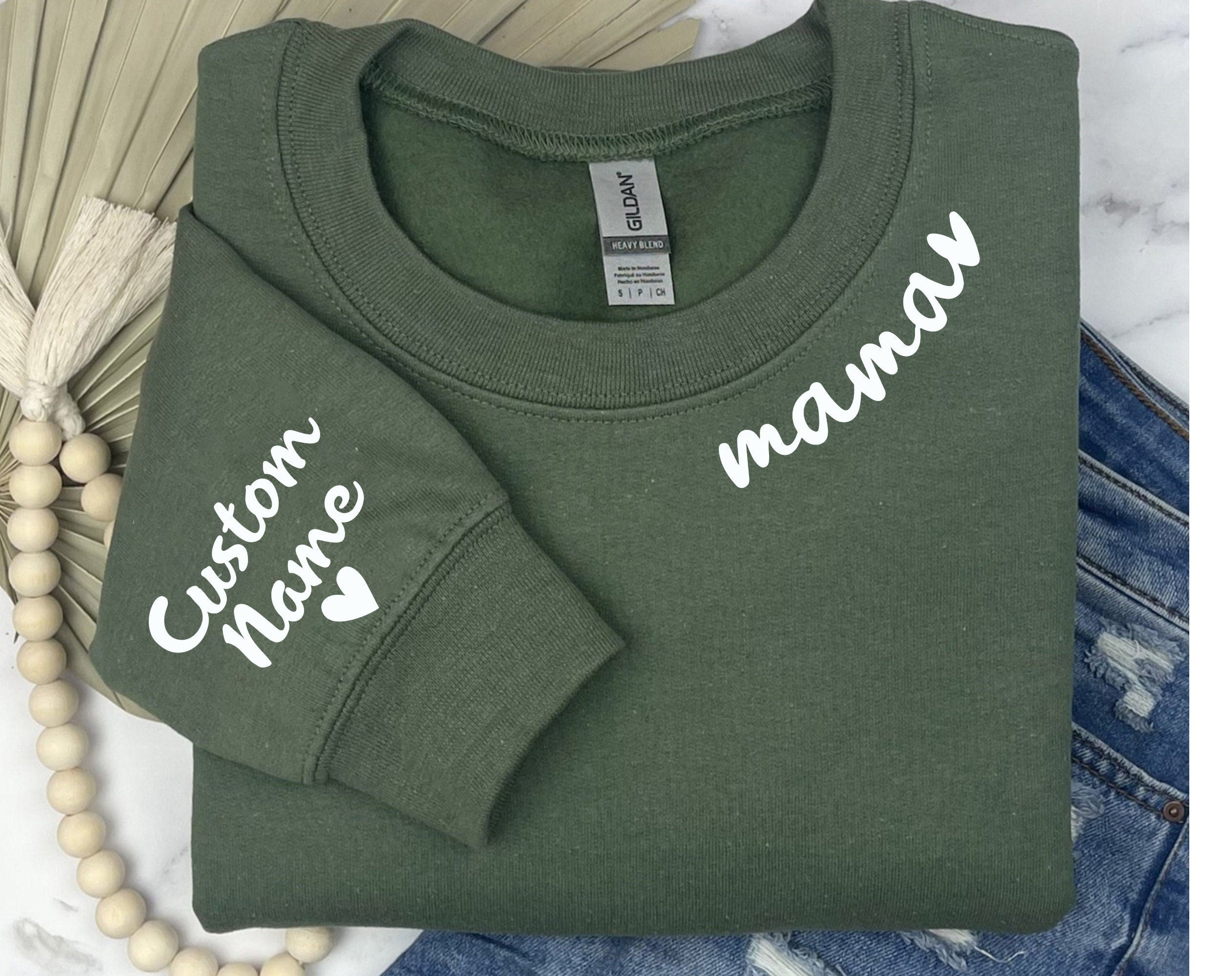 Custom Mama Sweatshirt With Kids Name On Sleeve For Mom Sweater For Mother39s Day Personalized Mom Hoodie Momma Sweater New Mom Gift Hoodie – Fan Favorite · Top Pick For Any Outfit
