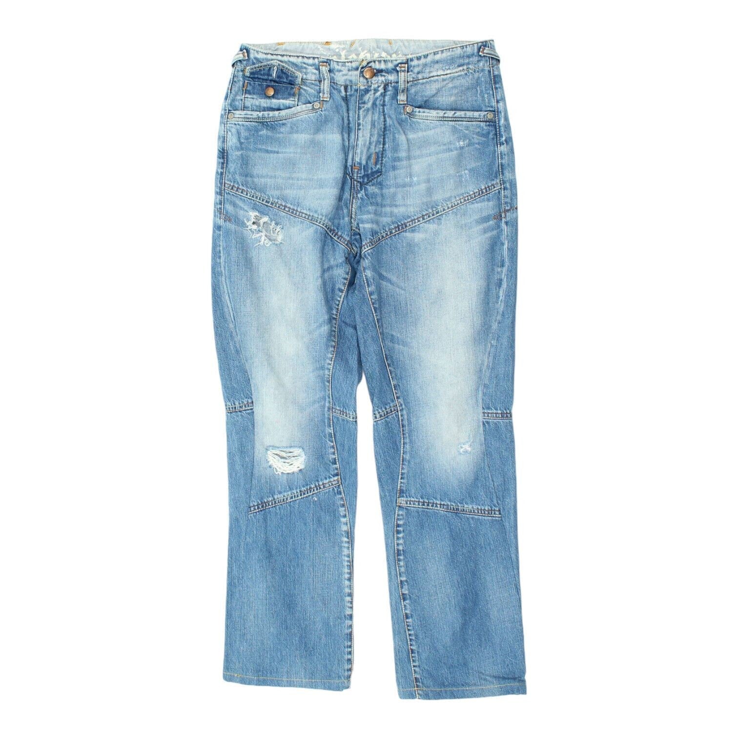 Zu Elements Mens Blue Distressed Straight Leg Jeans Vintage Designer Denim VTG Graphic Tee – Warm & Stylish · Great Gift For Fans