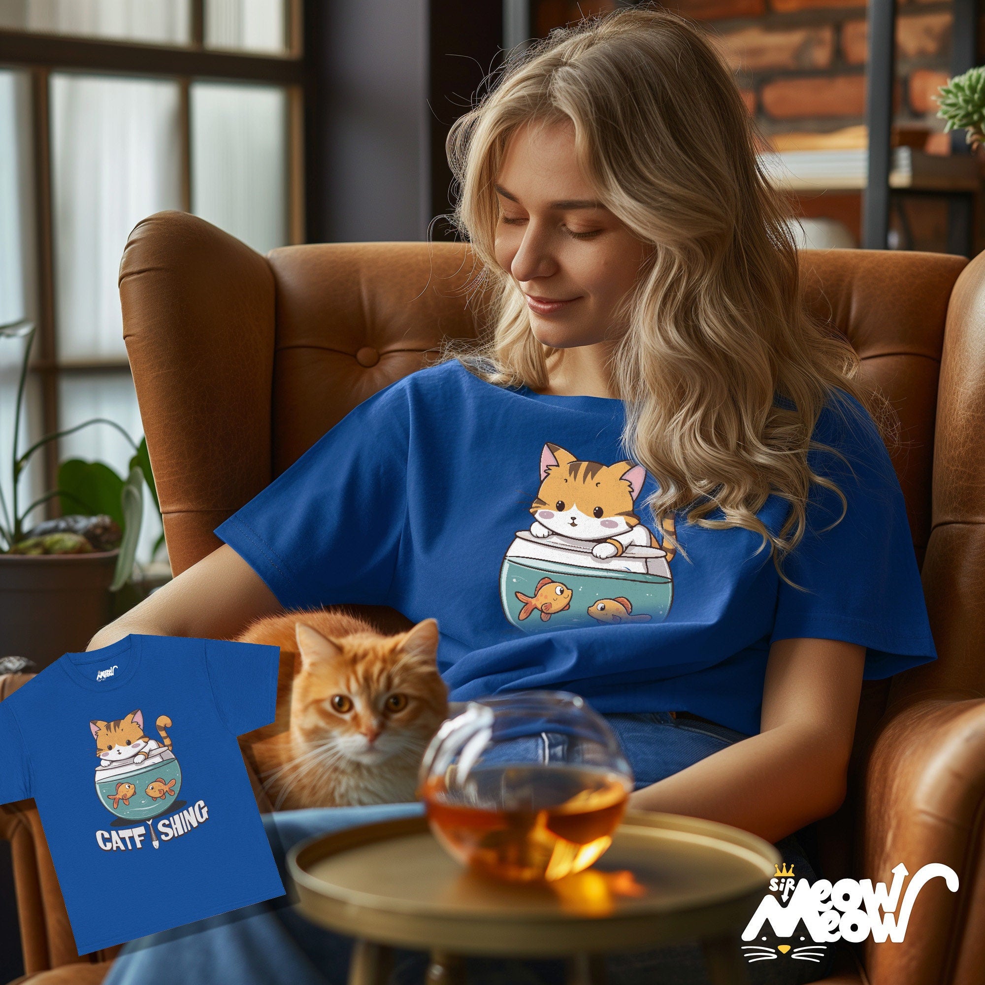 Catfishing Pun T Shirt Funny Cat Fish Tee Pet Humor Apparel Fishers Gift Casual Kitty Top Unisex Fishing Enthusiast Wear Graphic Tee – Warm & Stylish · High-Quality Print