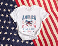 Coquette 4th of July Shirt USA TShirt Summer Shirt Red White and Blue America Womens Fourth of July Patriotic 1776 Bow Graphic Tee – Aesthetic Look · Great Gift For Fans