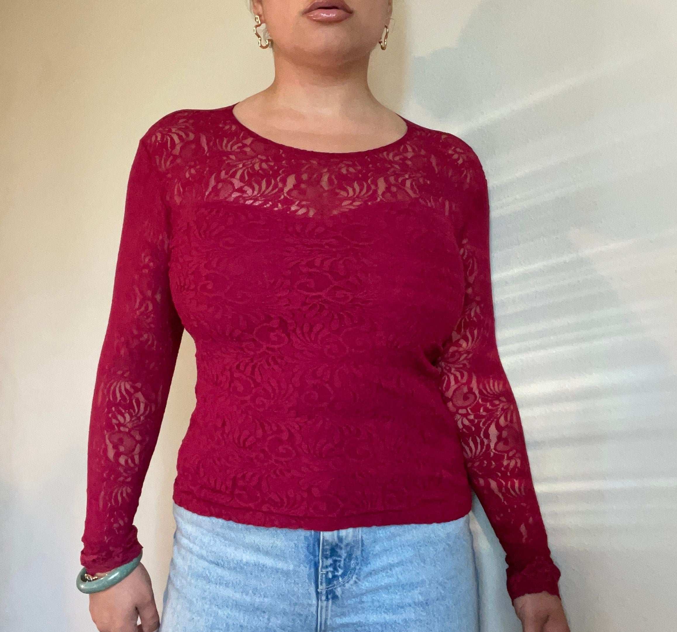 Vtg 60s red lace long sleeve Nordstrom shirt size m Graphic Tee – Everyday Comfort · Must-Have Style