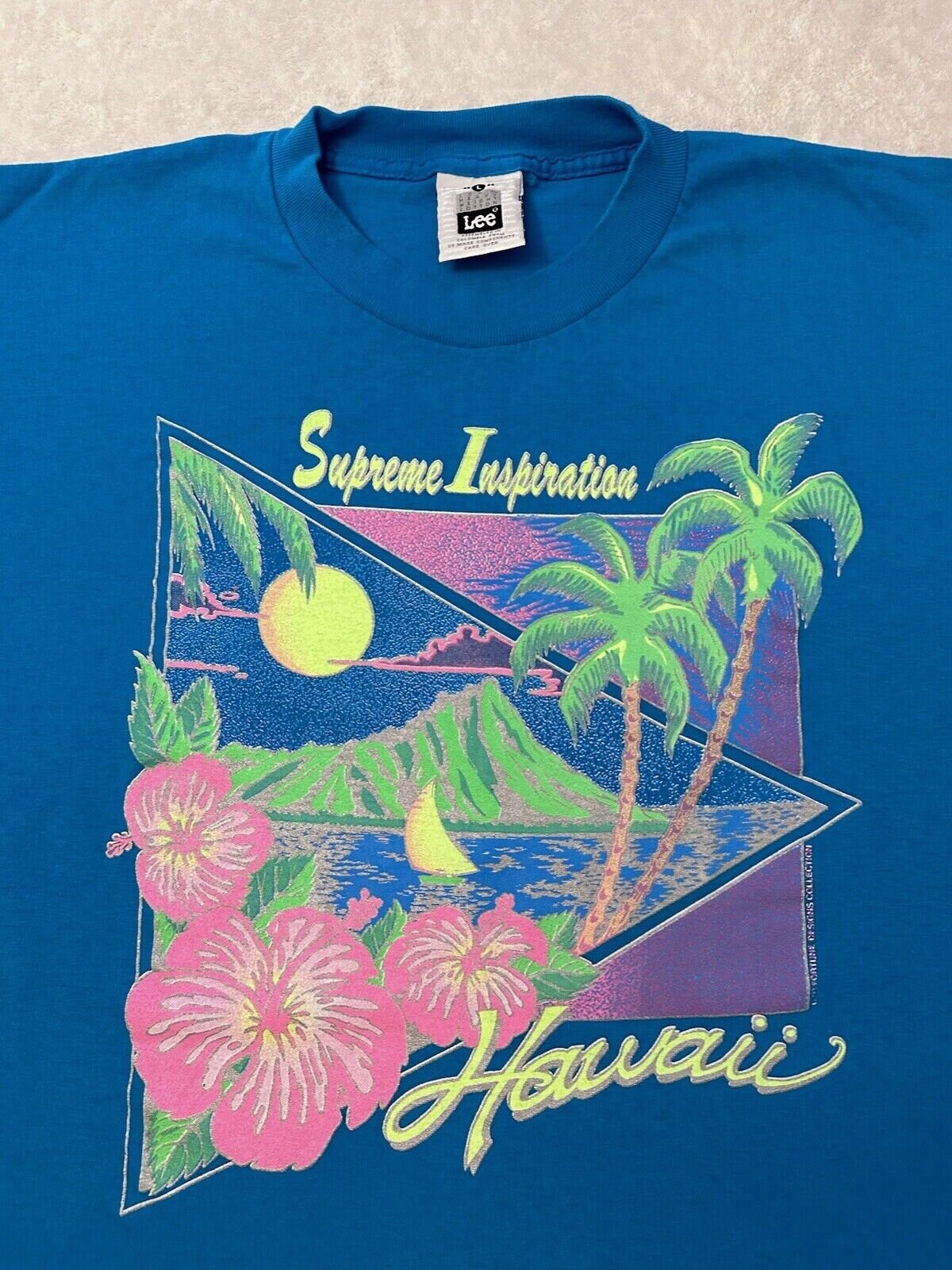 Vintage 1990s 90s Hawaii Hawaiian Island Neon Vaporwave Surf Beach Art T Shirt L Graphic Tee – Aesthetic Look · Trending Graphic Apparel